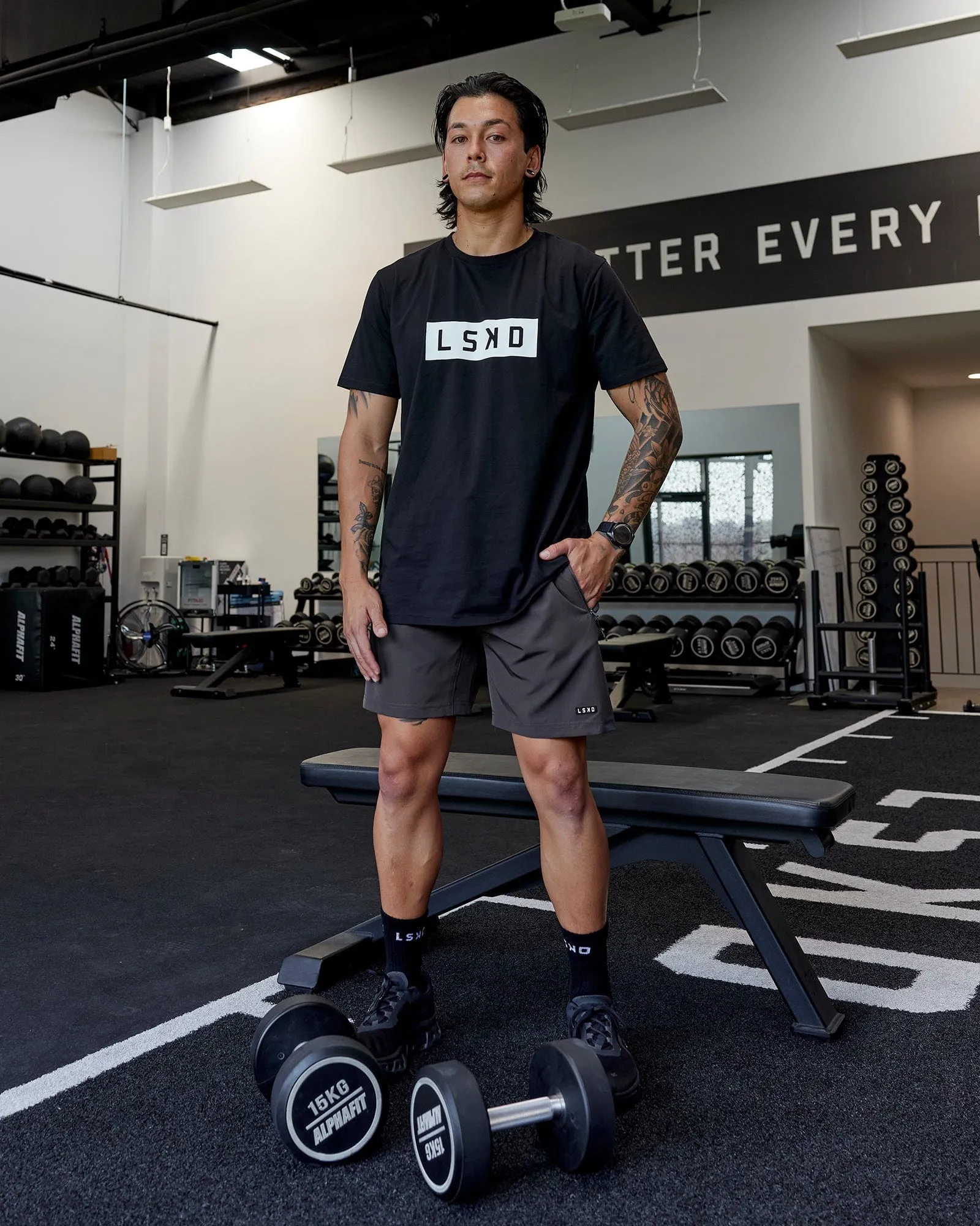 Rep 7" Performance Shorts - Asphalt sold by LSKD product image thumbnail 2