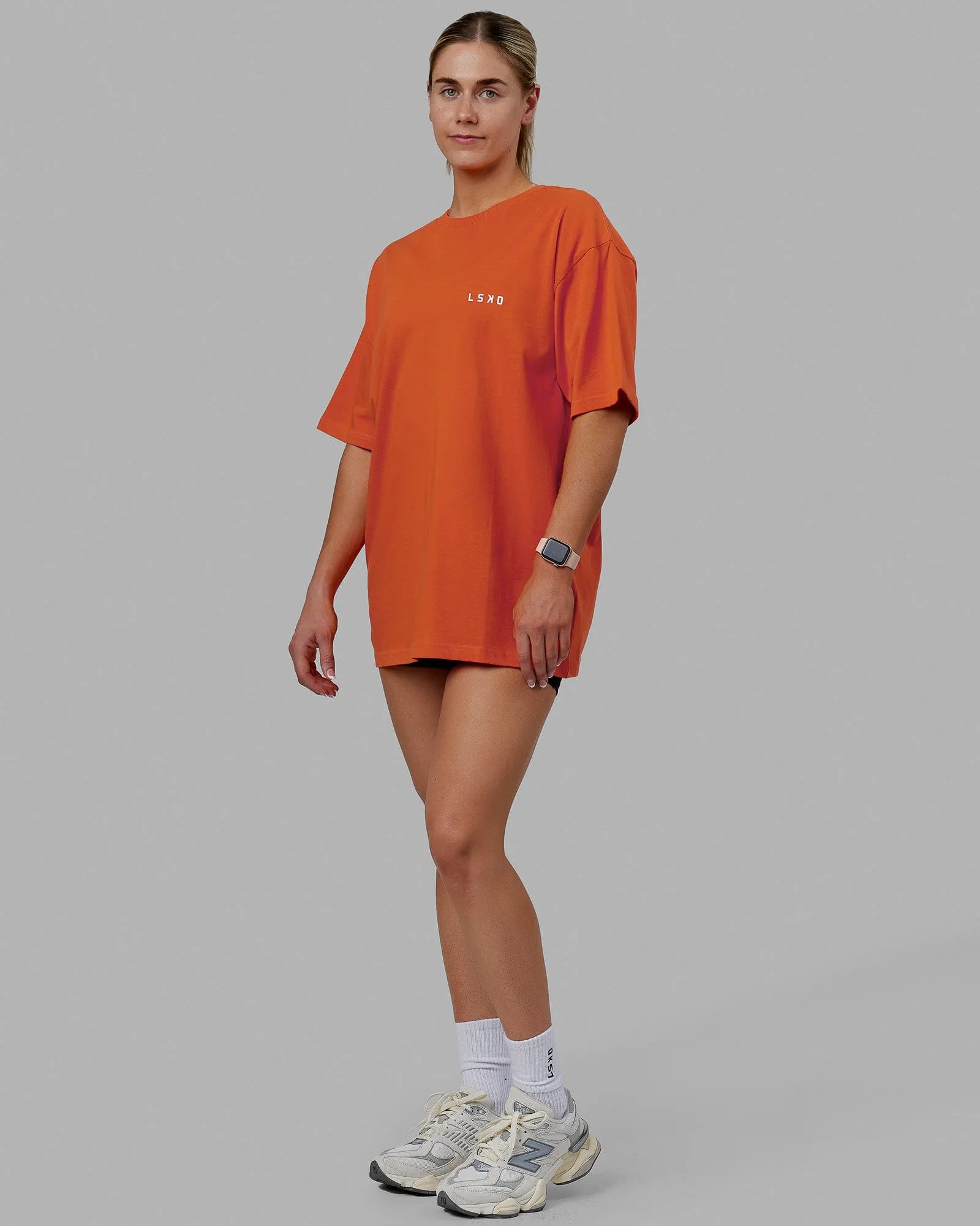 Unisex Endeavour Heavyweight Tee Oversize - Impact Orange sold by LSKD product image thumbnail 3