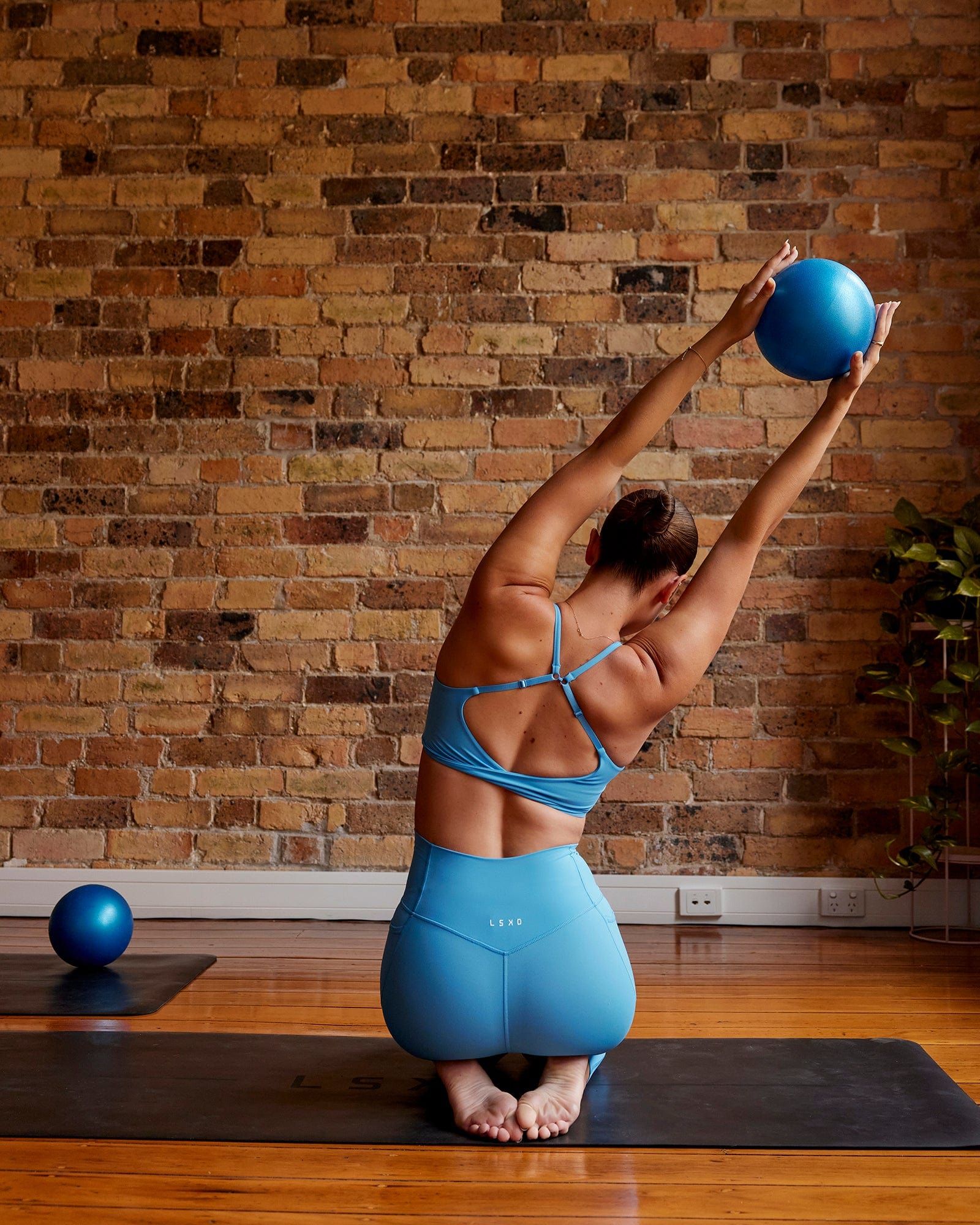 Twist Sports Bra - Azure Blue sold by LSKD product image thumbnail 2