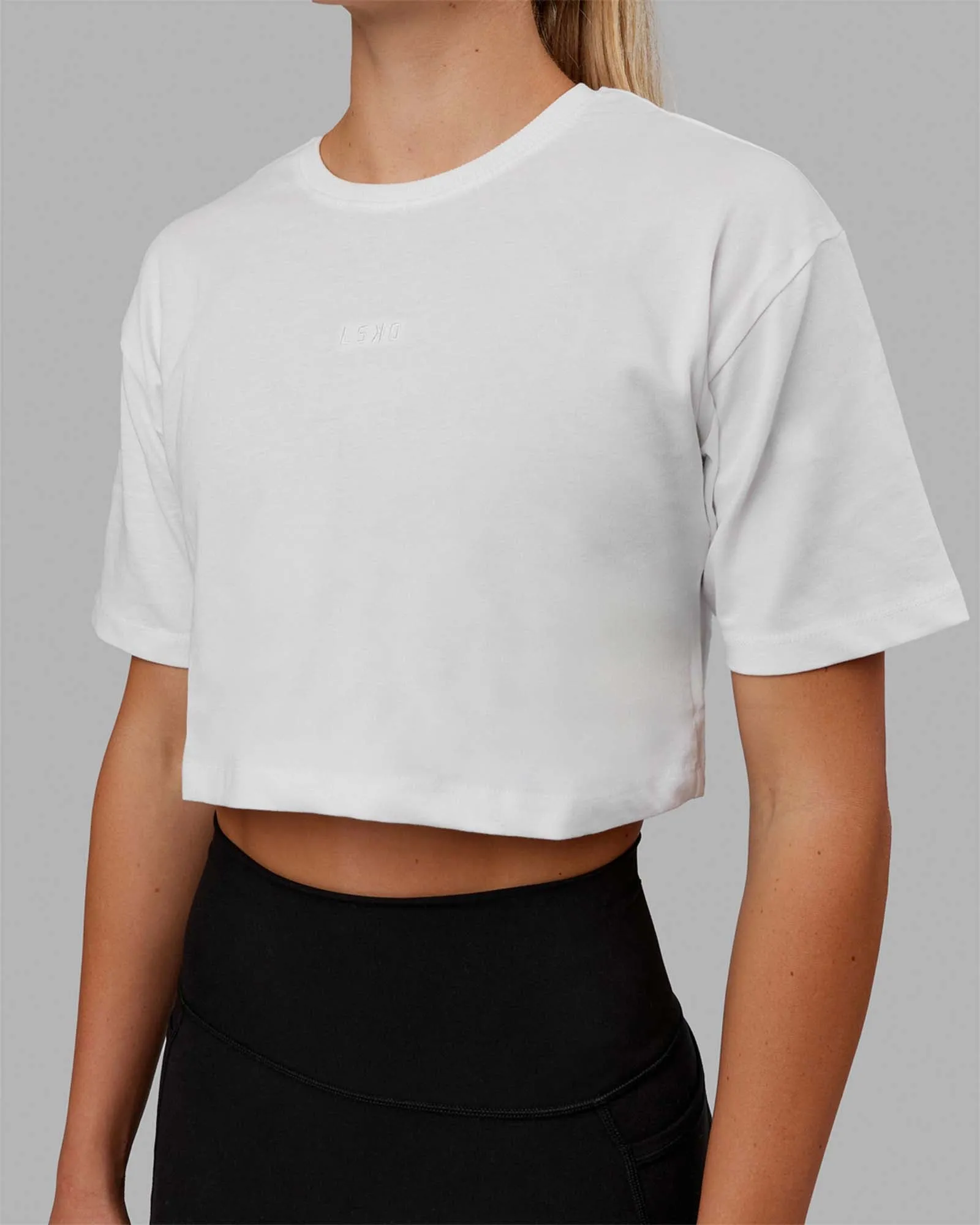 MVP Heavyweight Cropped Tee - White sold by LSKD product image thumbnail 3