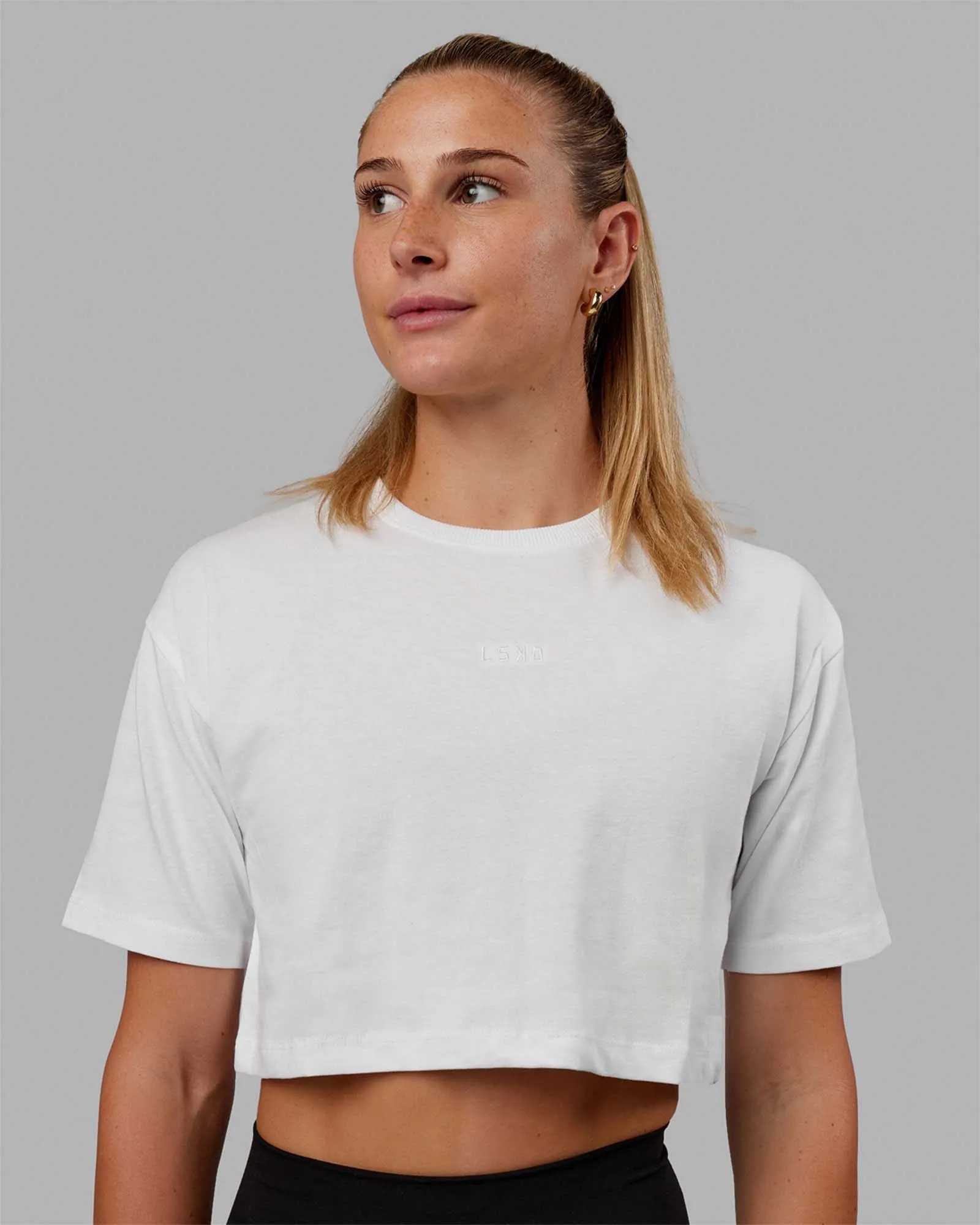 MVP Heavyweight Cropped Tee - White sold by LSKD