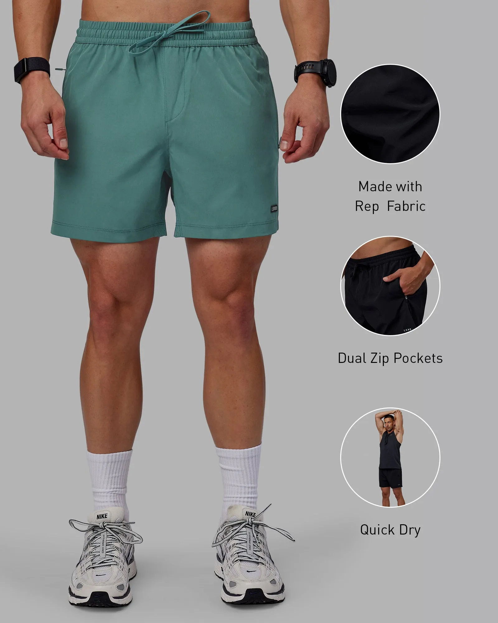 Rep 5" Performance Short - Sage Bush sold by LSKD product image thumbnail 2