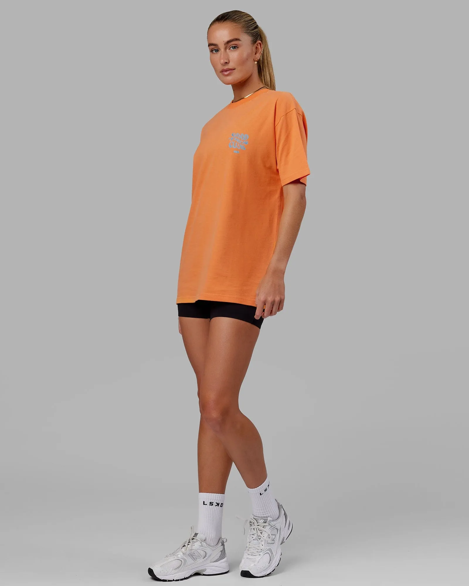 Unisex Good Times Heavyweight Tee Oversize - Tangerine-Blue sold by LSKD product image thumbnail 4
