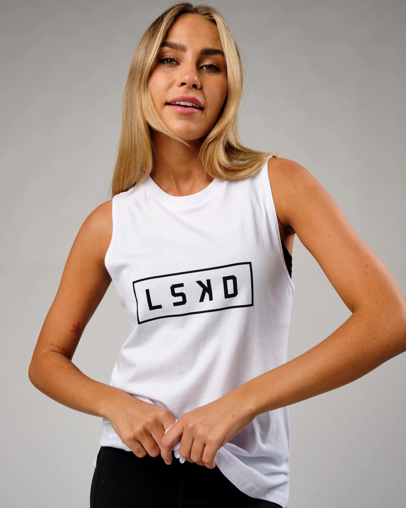Luna Tank - White-Black sold by LSKD product image thumbnail 4