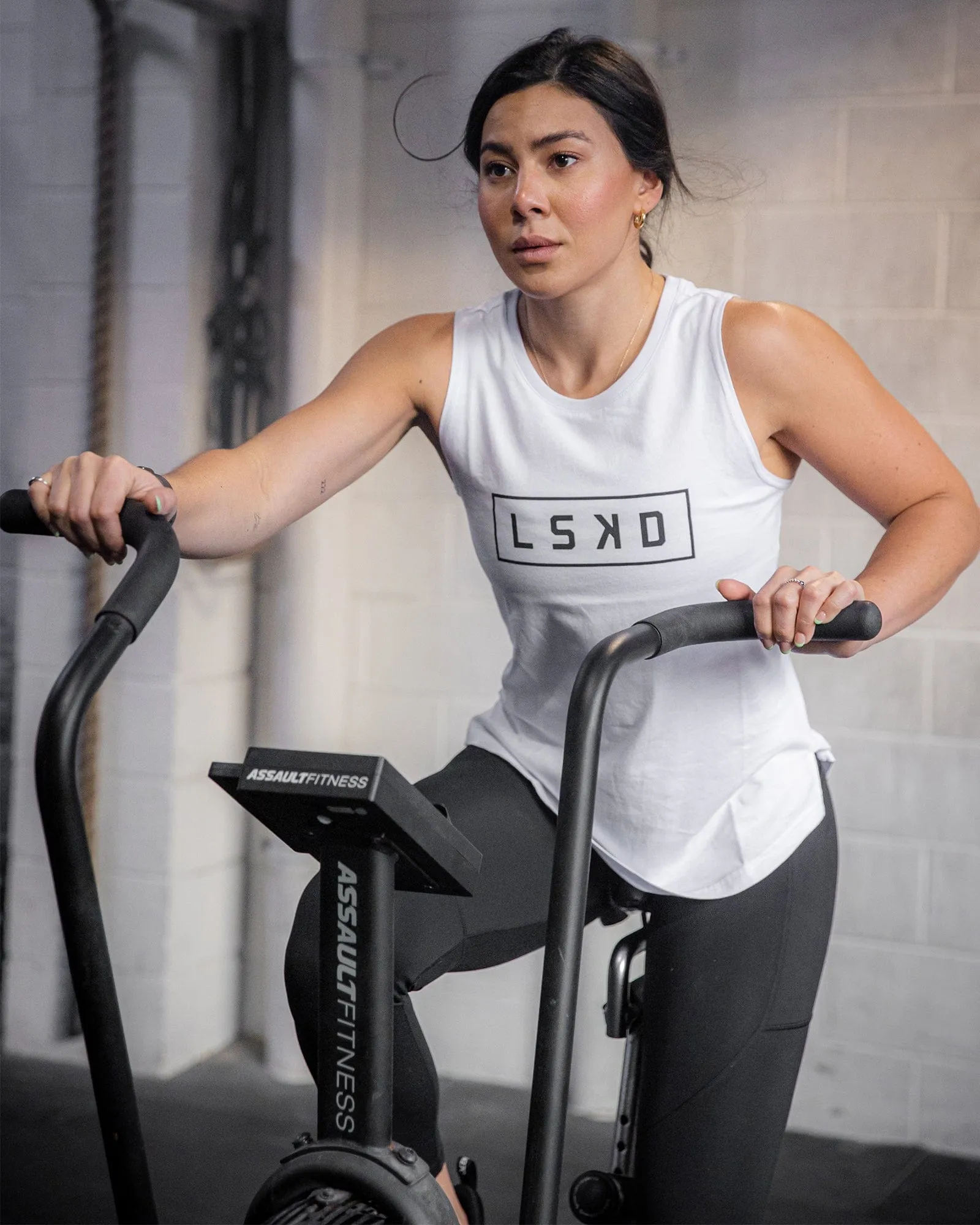 Luna Tank - White-Black sold by LSKD