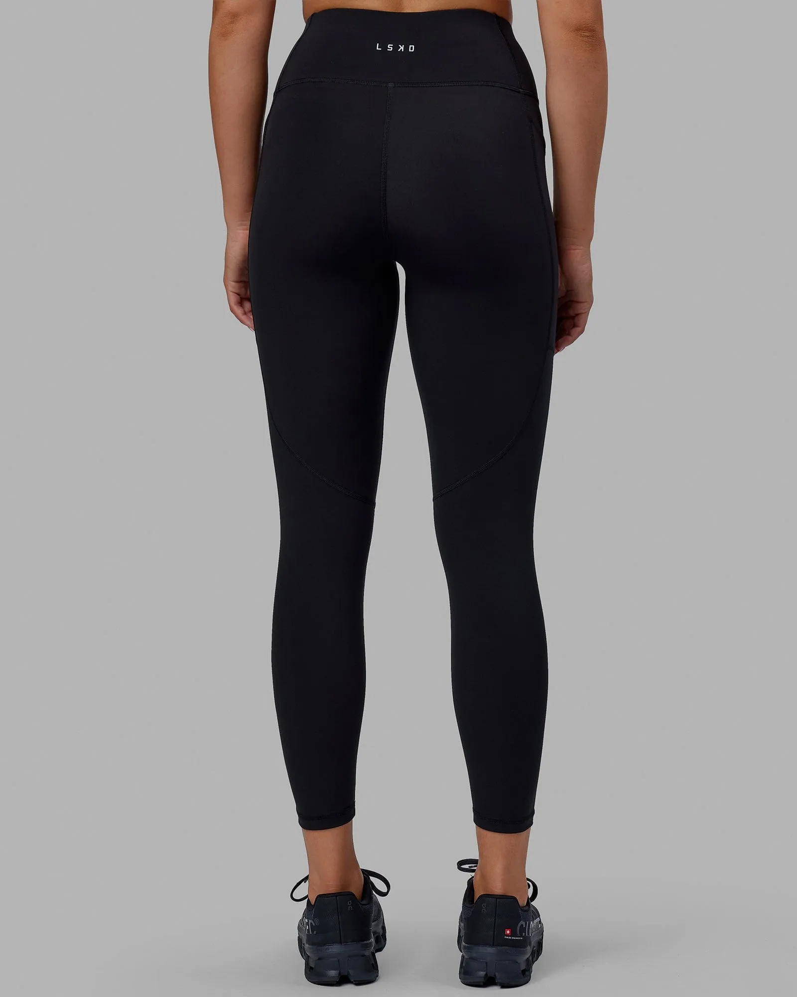 Rep 7/8 Length Tights - Black-Raspberry sold by LSKD product image thumbnail 4