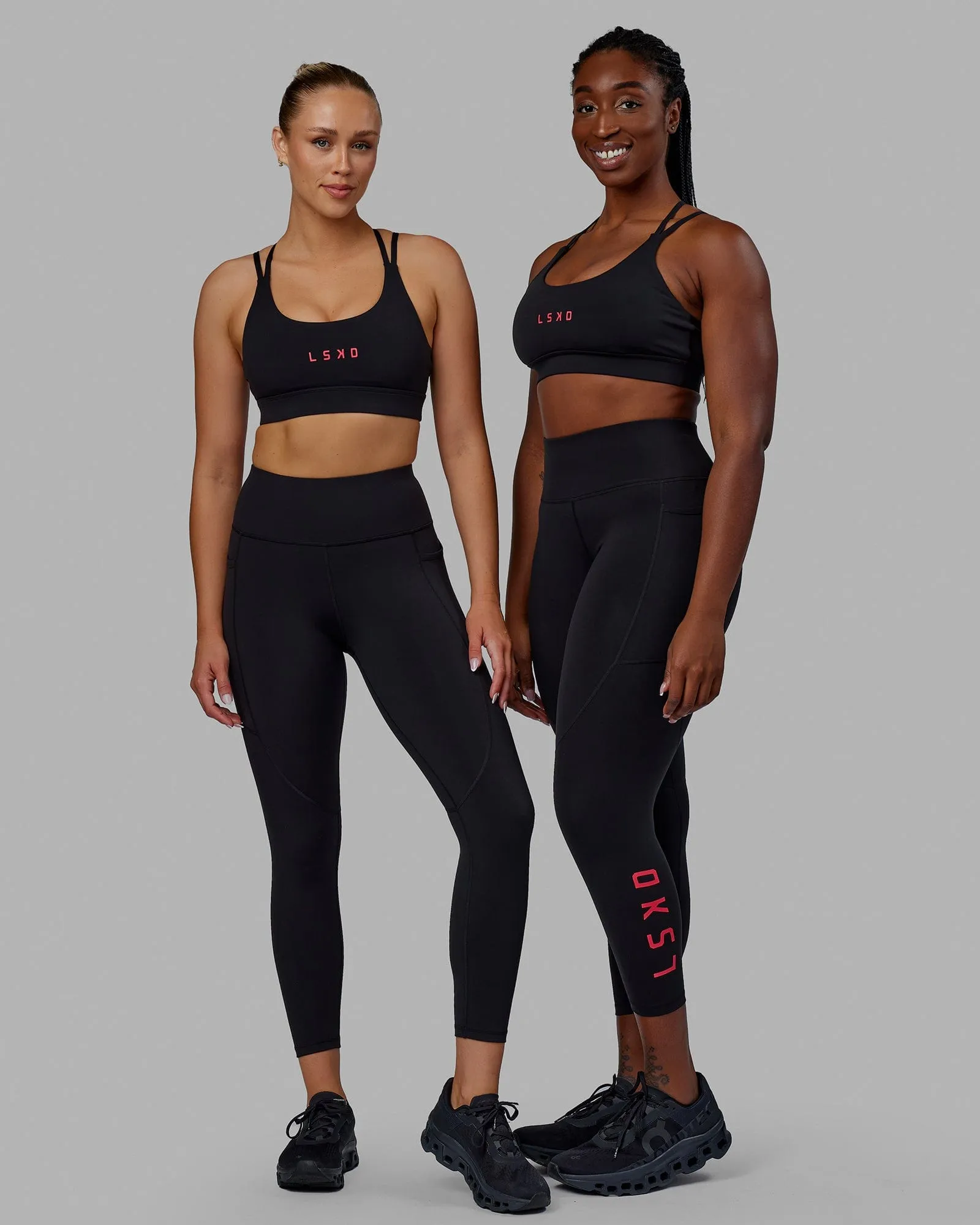 Rep 7/8 Length Tights - Black-Raspberry sold by LSKD product image thumbnail 3
