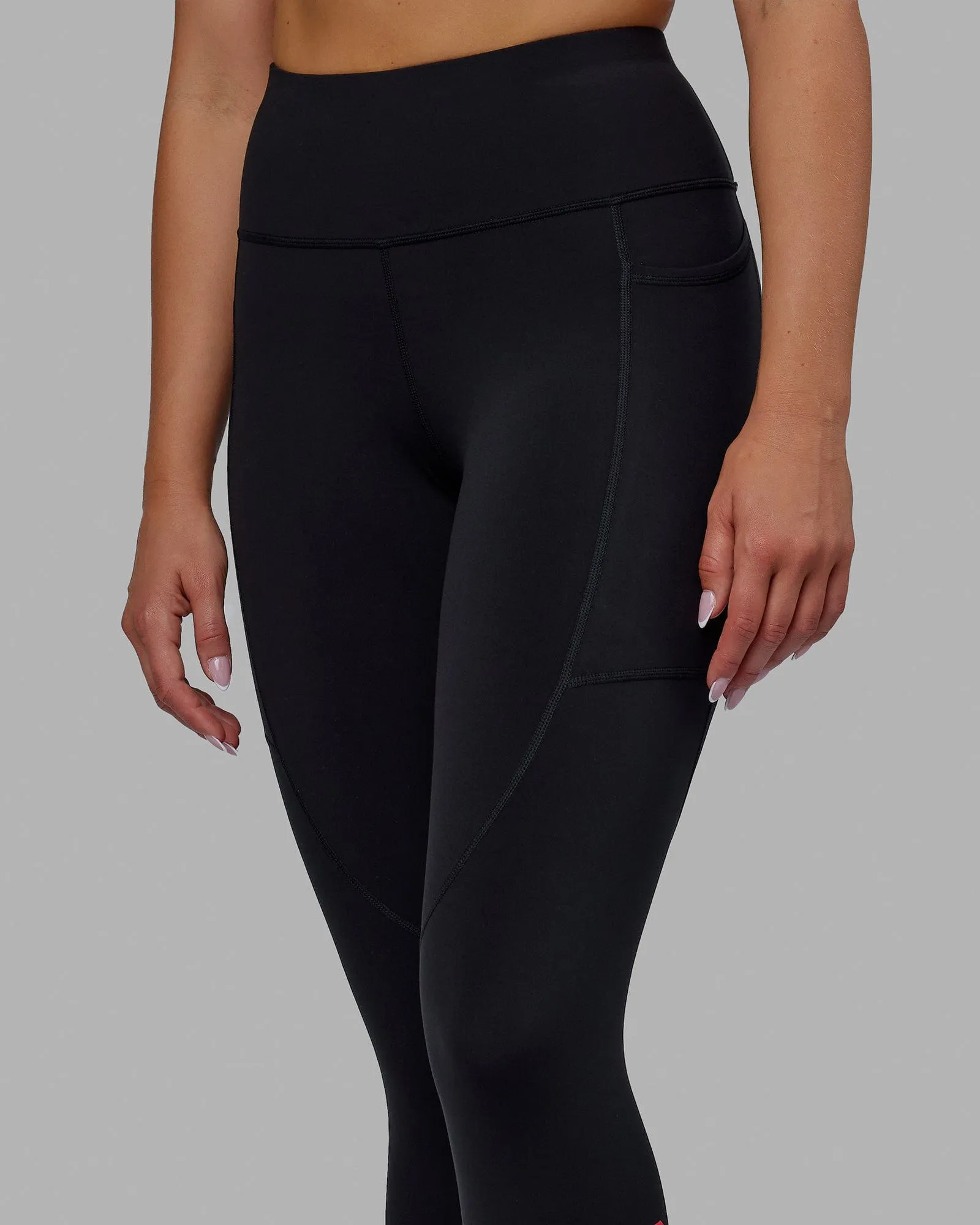 Rep 7/8 Length Tights - Black-Raspberry sold by LSKD product image thumbnail 5