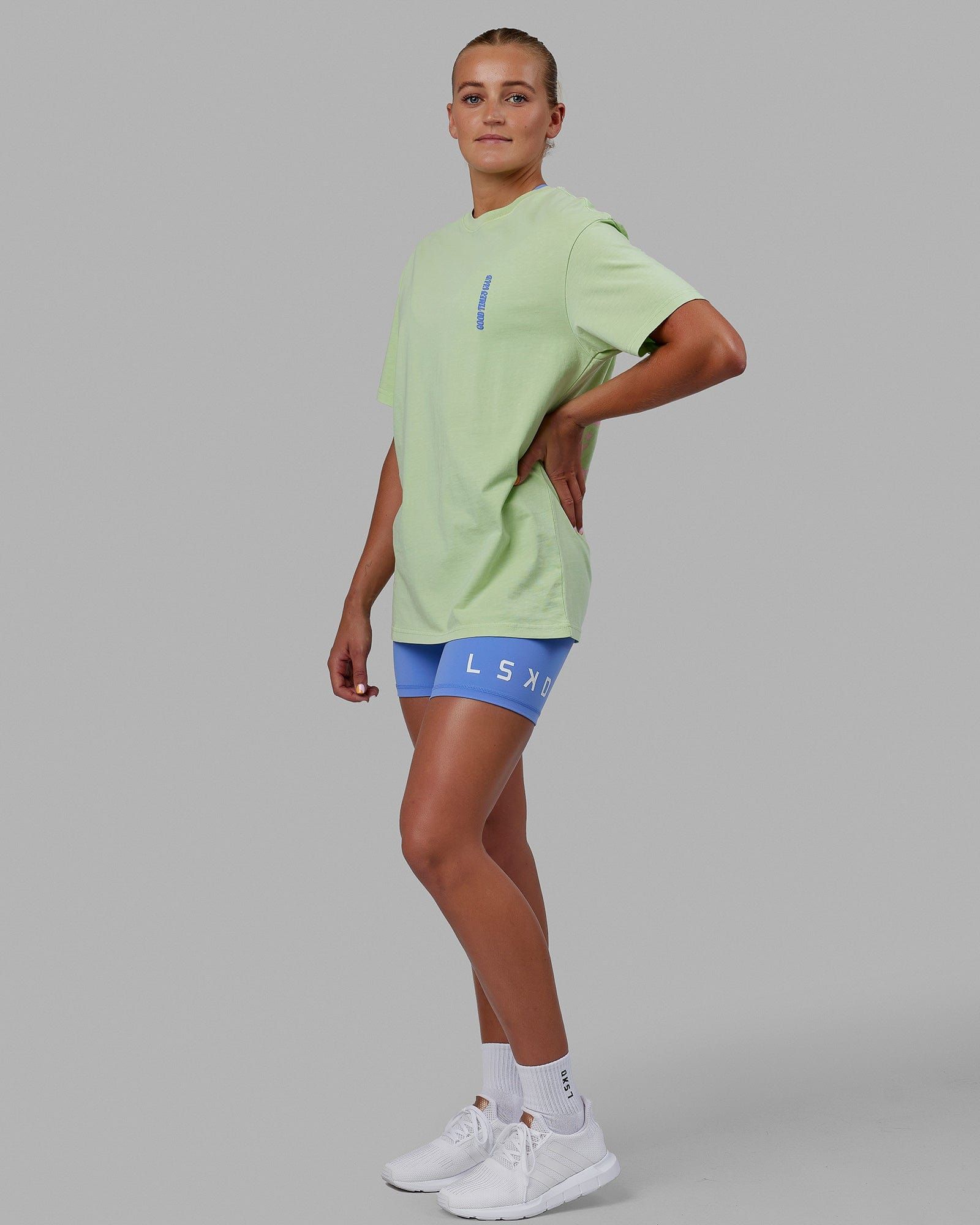 Unisex Good Times Global Heavyweight Tee Oversize - Mint-Pink-Purple sold by LSKD product image thumbnail 3