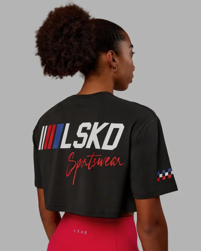 Redline FLXCotton Cropped Tee - Pirate Black-White made by LSKD