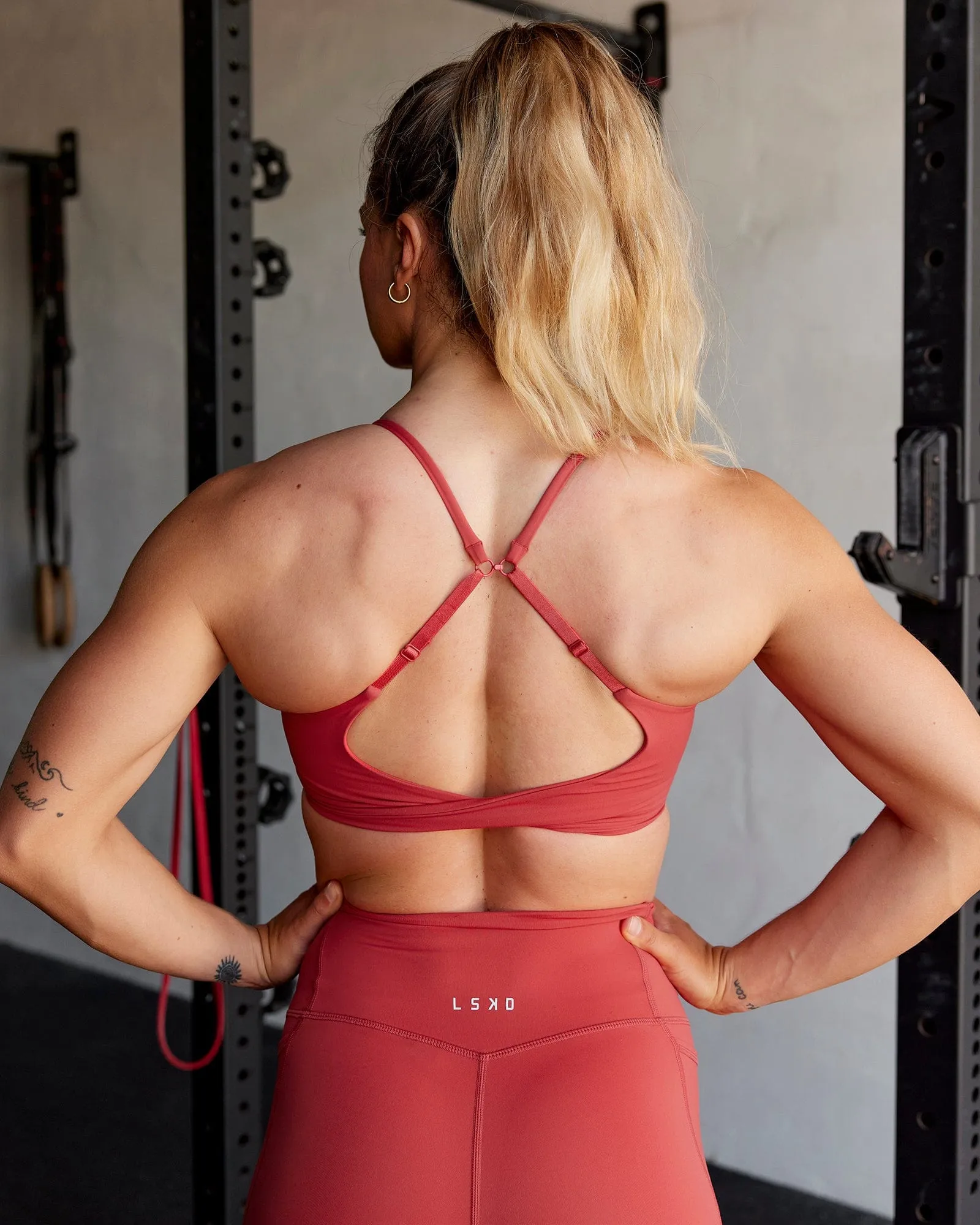 Twist Sports Bra - Cardinal sold by LSKD product image thumbnail 2