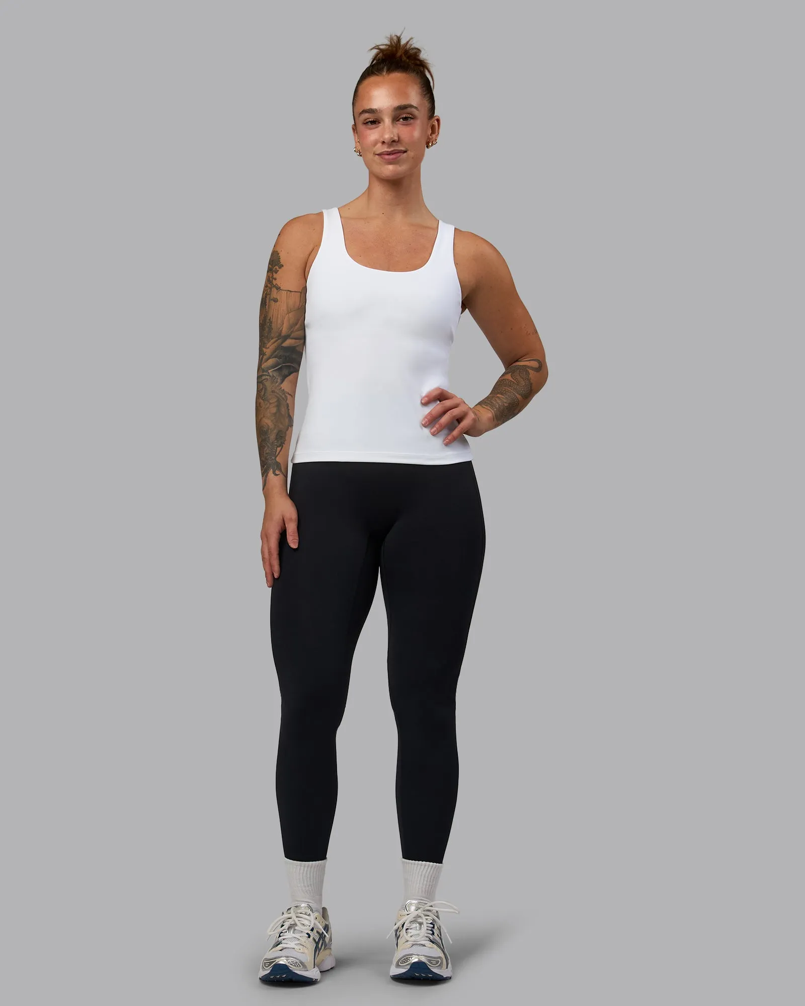 Staple Active Shelf Bra Tank - White sold by LSKD