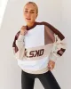 Unisex Slam Sweater Oversize - White-Deep Taupe sold by LSKD
