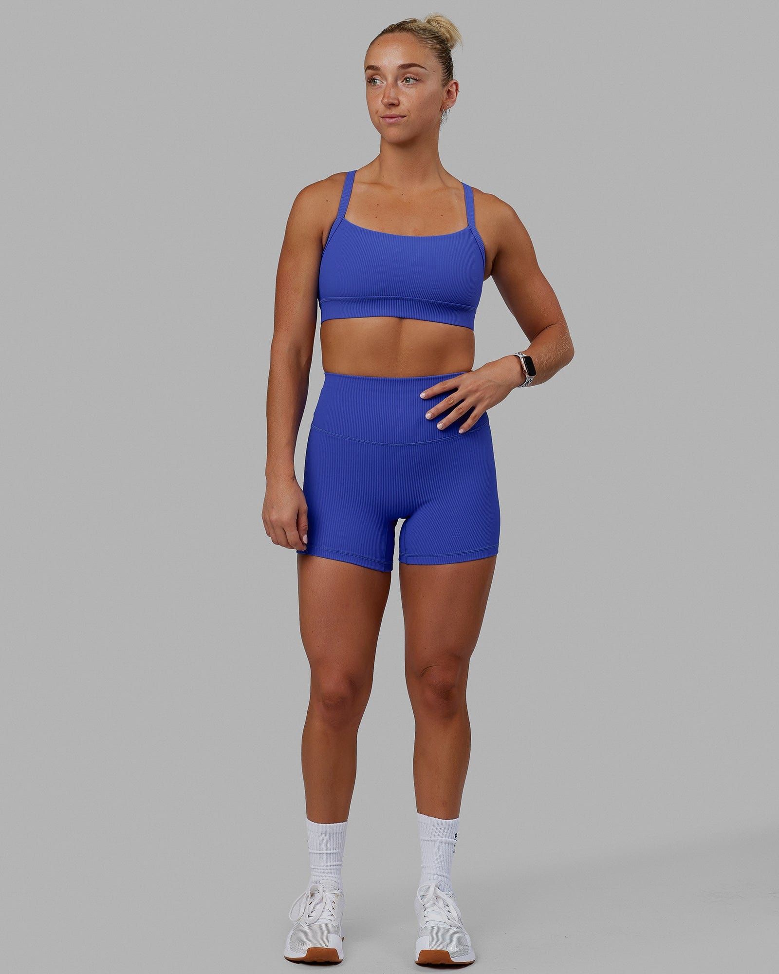 Momentum Ribbed Sports Bra - Power Cobalt sold by LSKD product image thumbnail 3