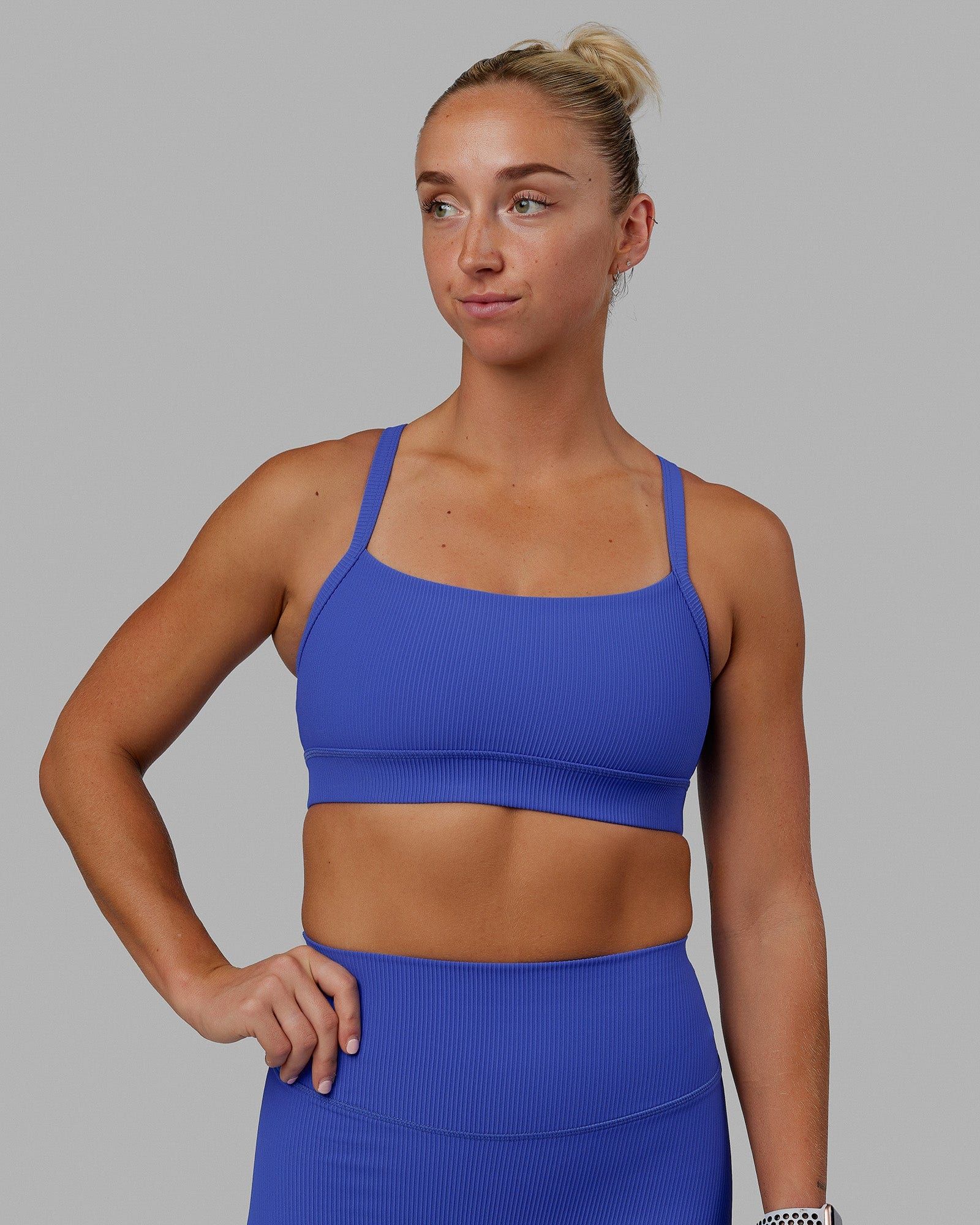 Momentum Ribbed Sports Bra - Power Cobalt sold by LSKD product image thumbnail 5