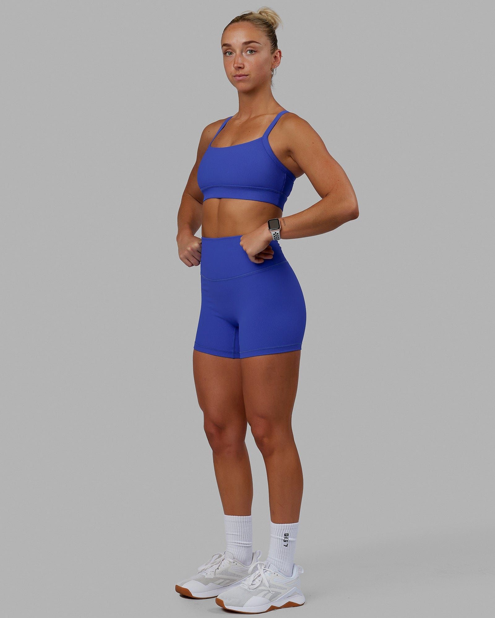 Momentum Ribbed Sports Bra - Power Cobalt sold by LSKD product image thumbnail 4