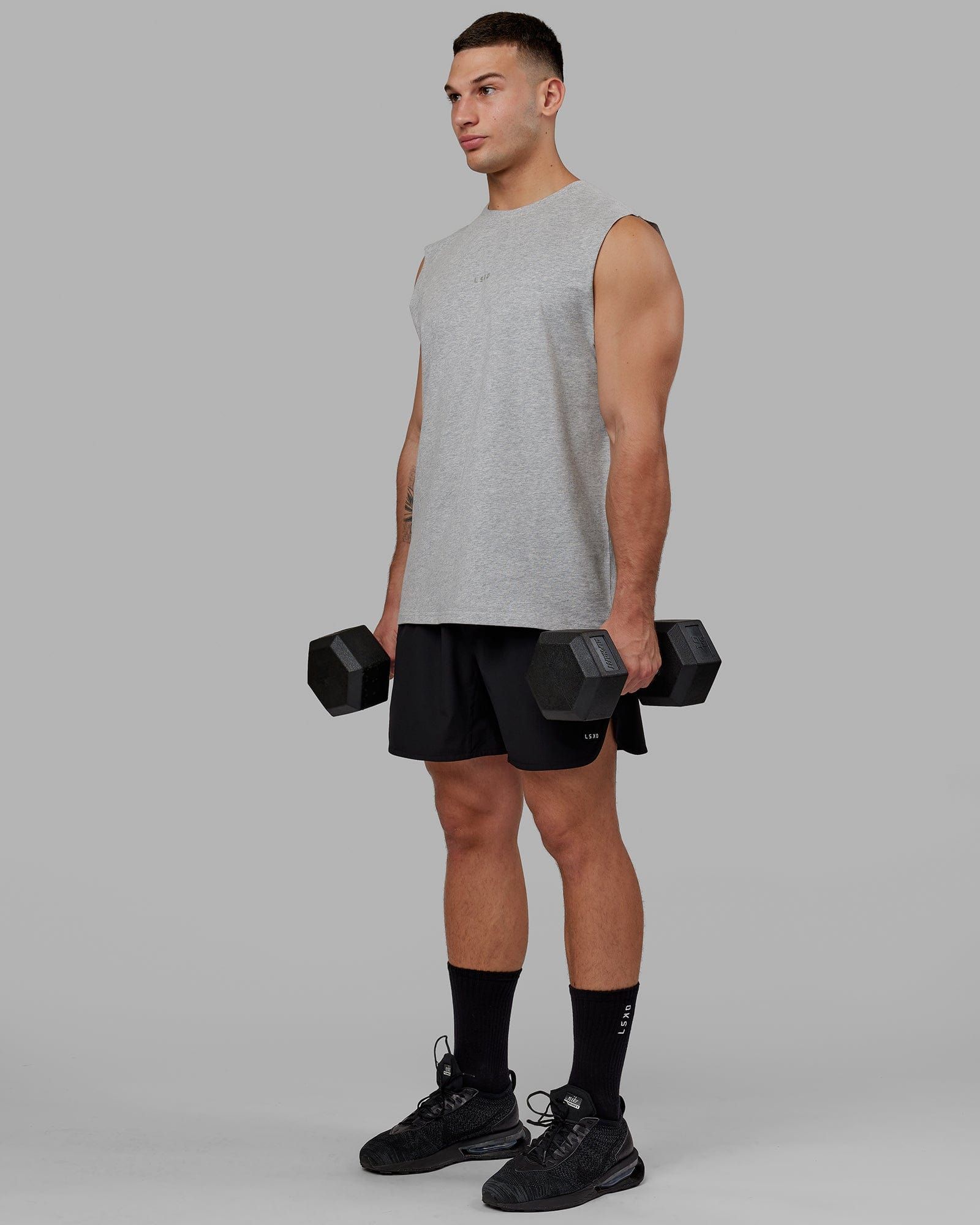 Base FLXCotton Tank - Light Grey Marl sold by LSKD product image thumbnail 2