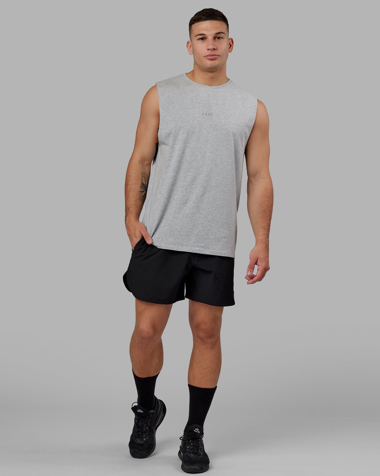 Base FLXCotton Tank - Light Grey Marl sold by LSKD product image thumbnail 3