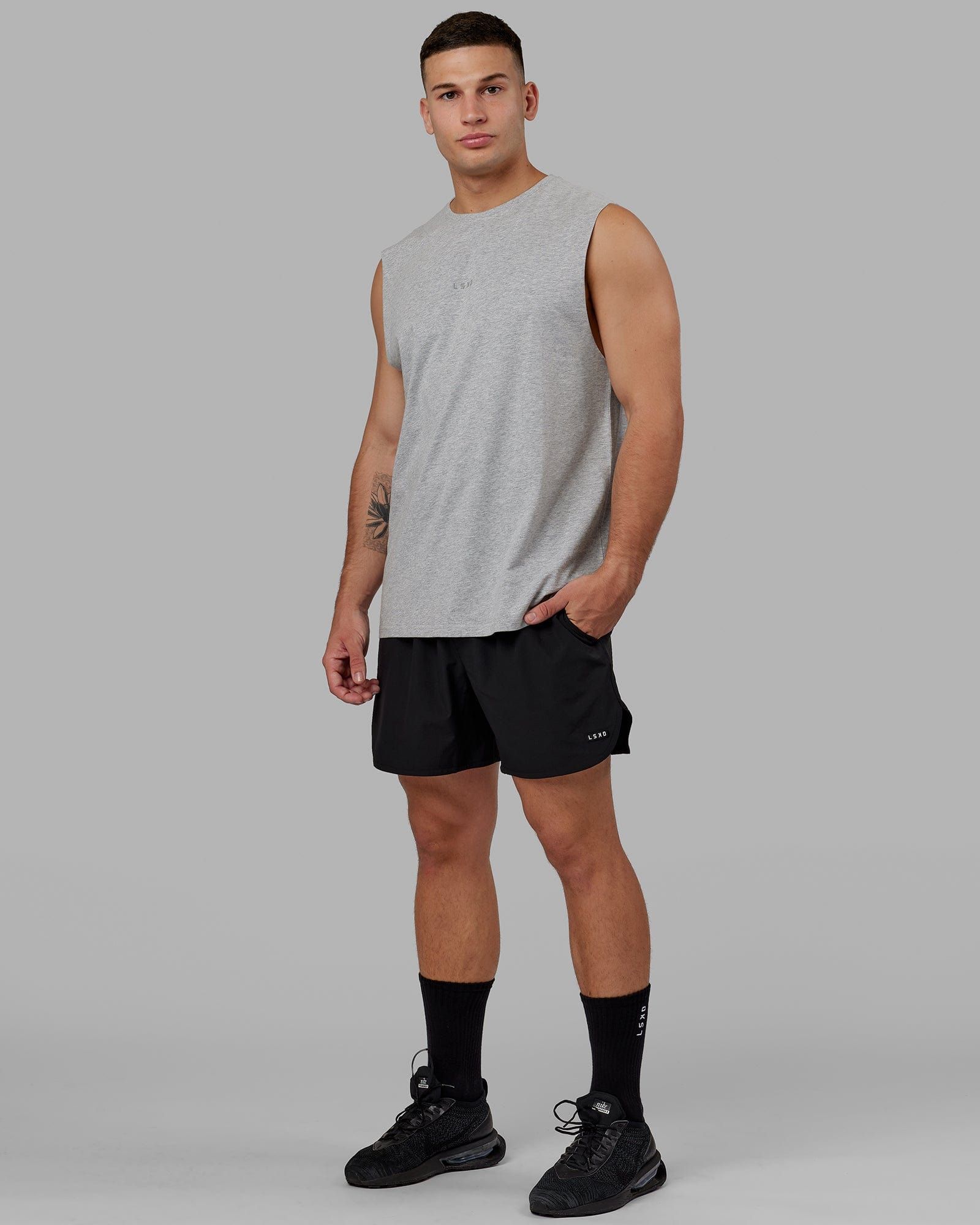 Base FLXCotton Tank - Light Grey Marl sold by LSKD product image thumbnail 4