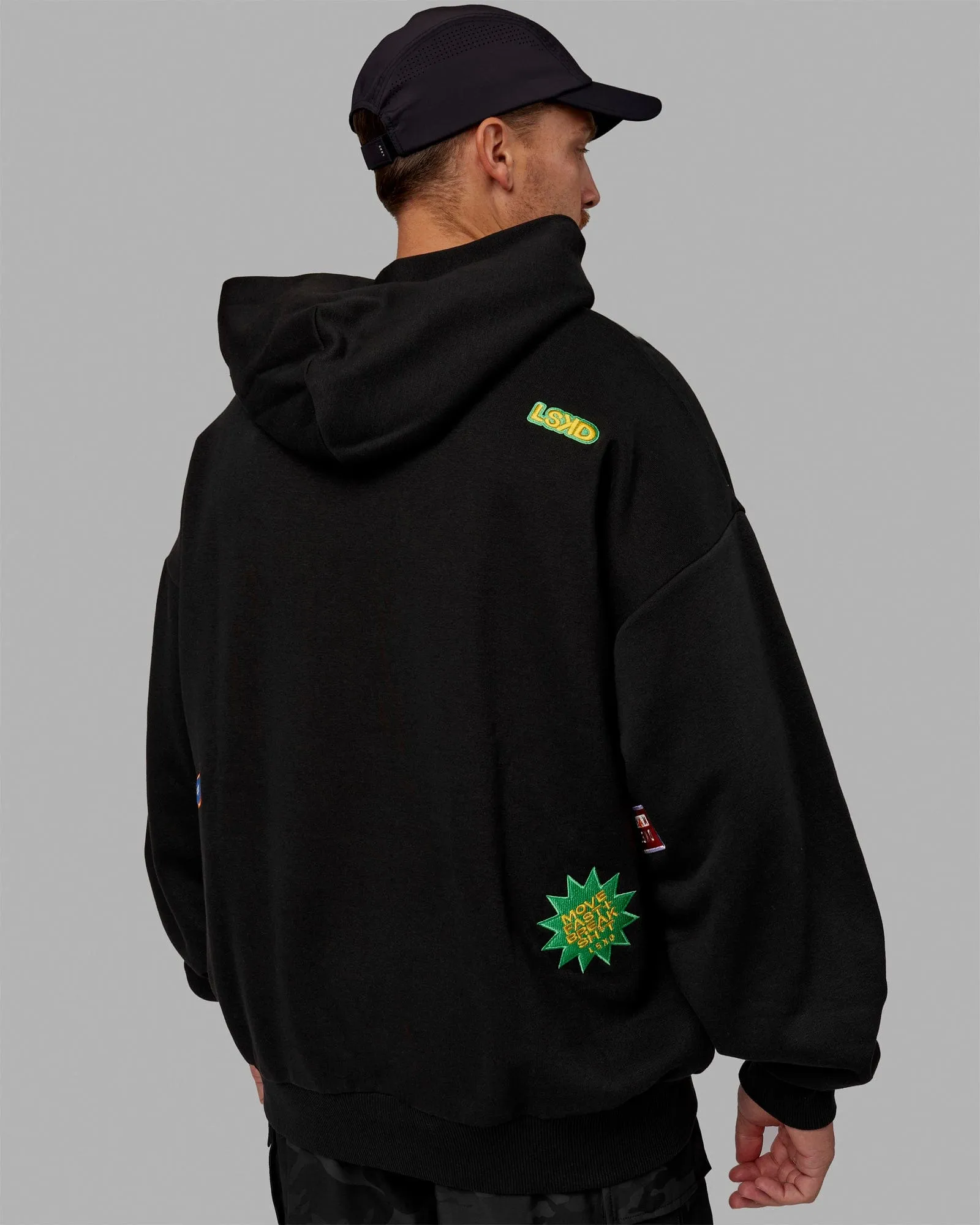 Unisex Patch Hoodie Oversize - Black sold by LSKD product image thumbnail 3
