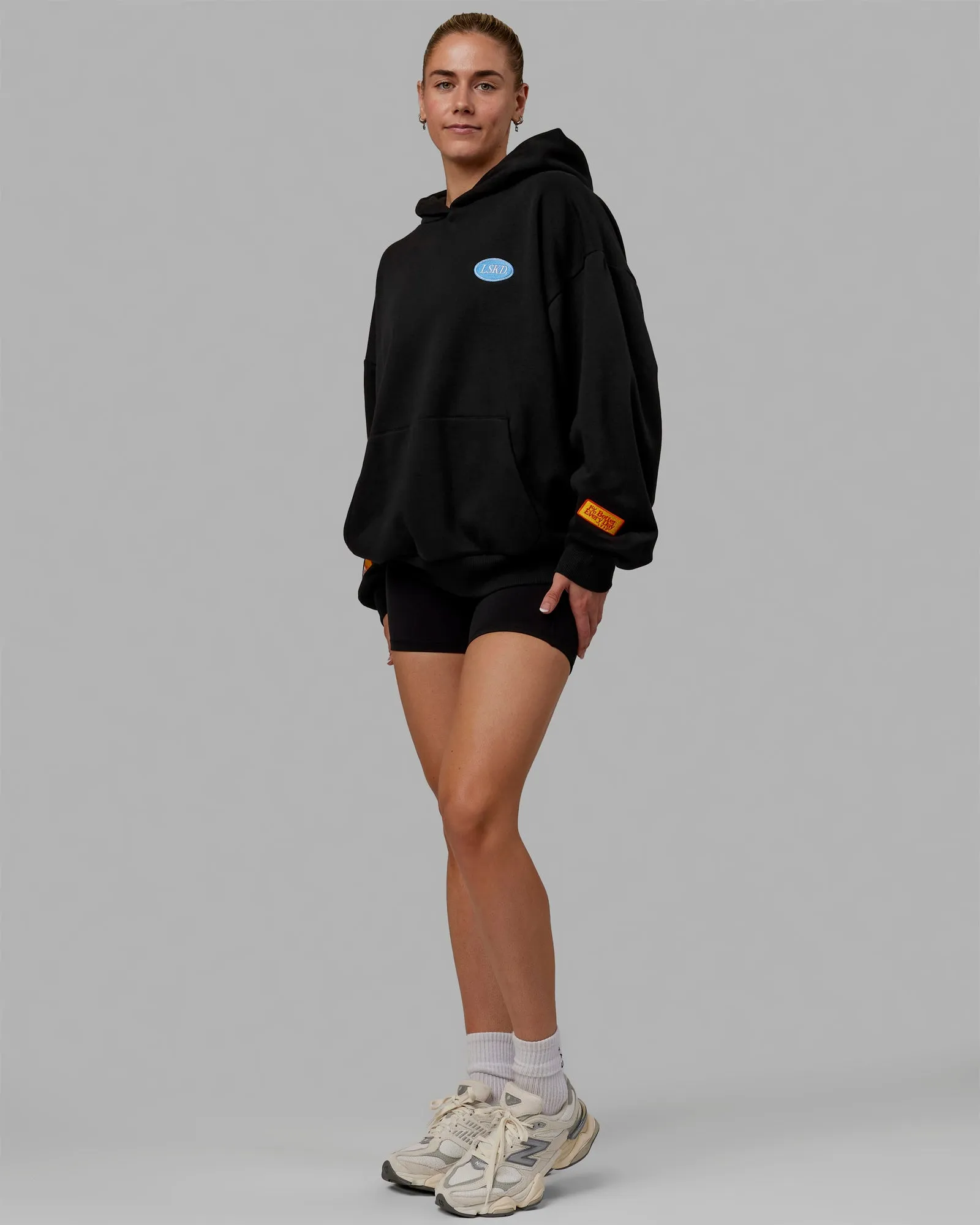 Unisex Patch Hoodie Oversize - Black sold by LSKD product image thumbnail 4