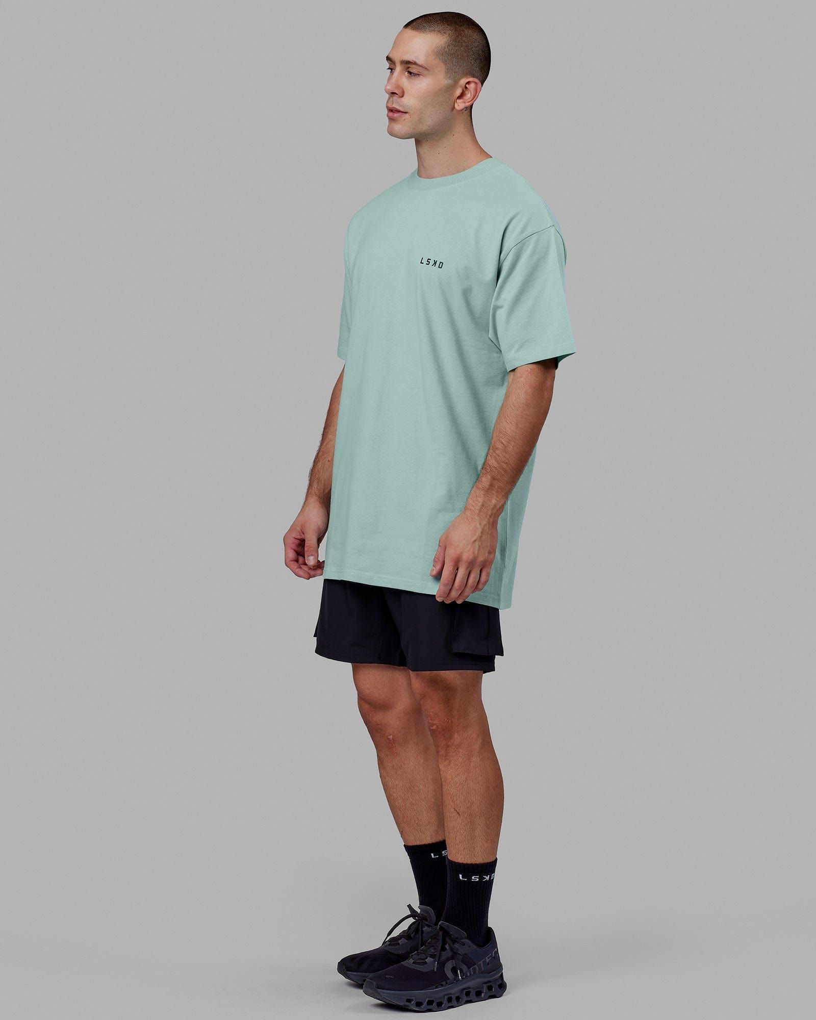 Endeavour Heavyweight Longline Tee Oversize - Pastel Turquoise sold by LSKD product image thumbnail 5