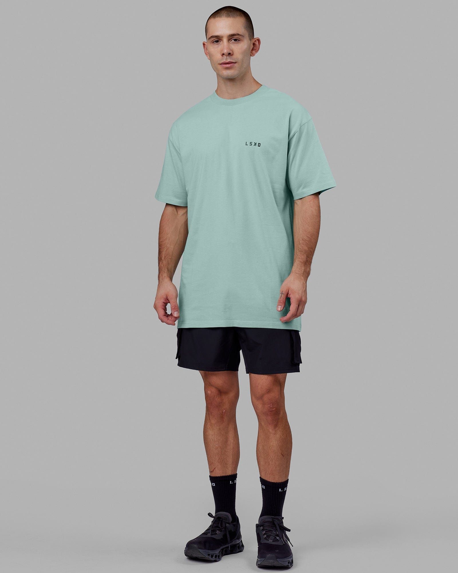 Endeavour Heavyweight Longline Tee Oversize - Pastel Turquoise sold by LSKD product image thumbnail 4
