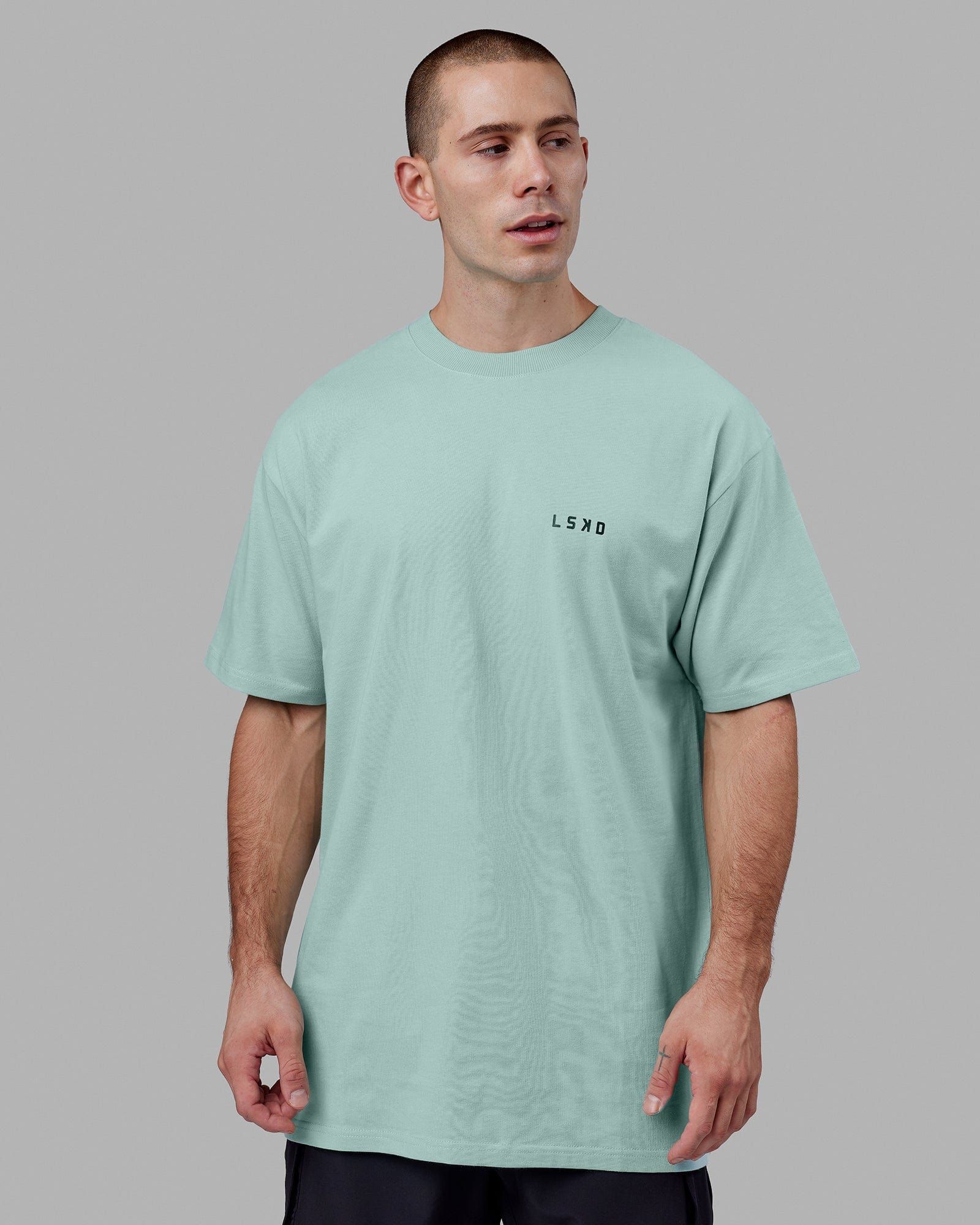 Endeavour Heavyweight Longline Tee Oversize - Pastel Turquoise sold by LSKD product image thumbnail 2