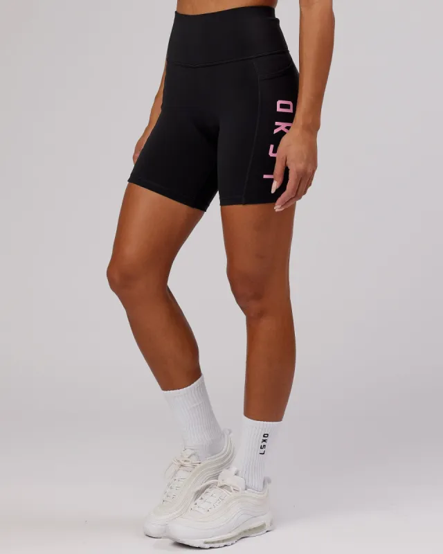 Rep Mid Short Tights - Black-Pink Frosting sold by LSKD