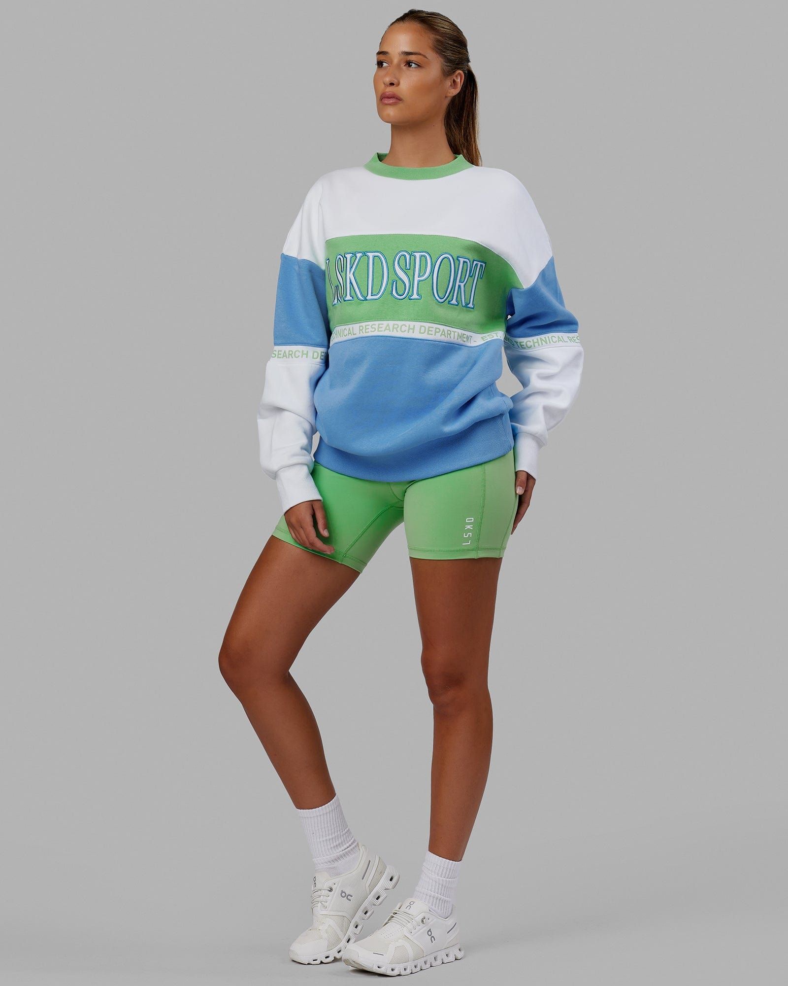 Unisex Sportif Sweater Oversize - Azure Blue-Apple Mint sold by LSKD product image thumbnail 5