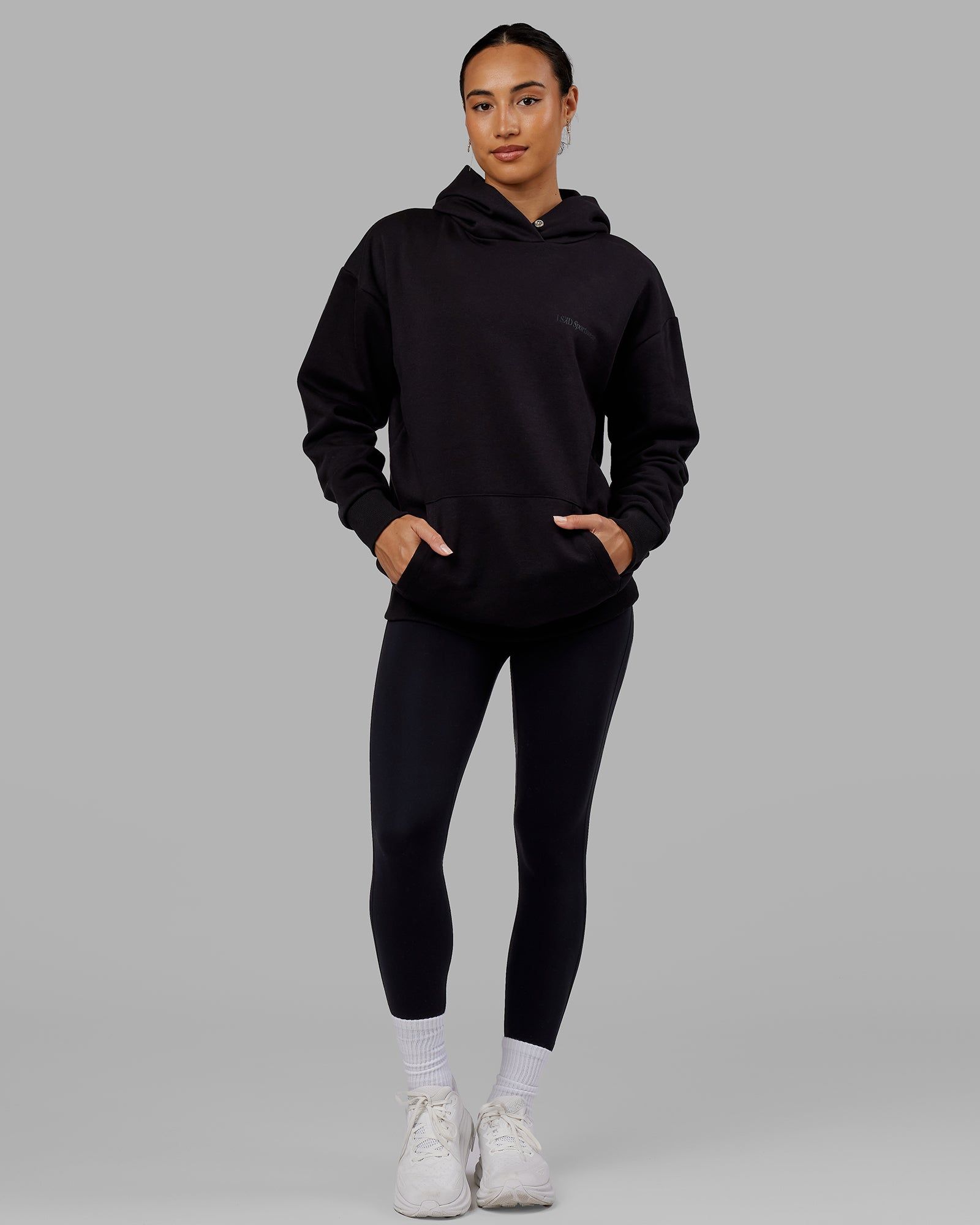 Unisex Motion Hoodie Oversize - Black-Black sold by LSKD product image thumbnail 5