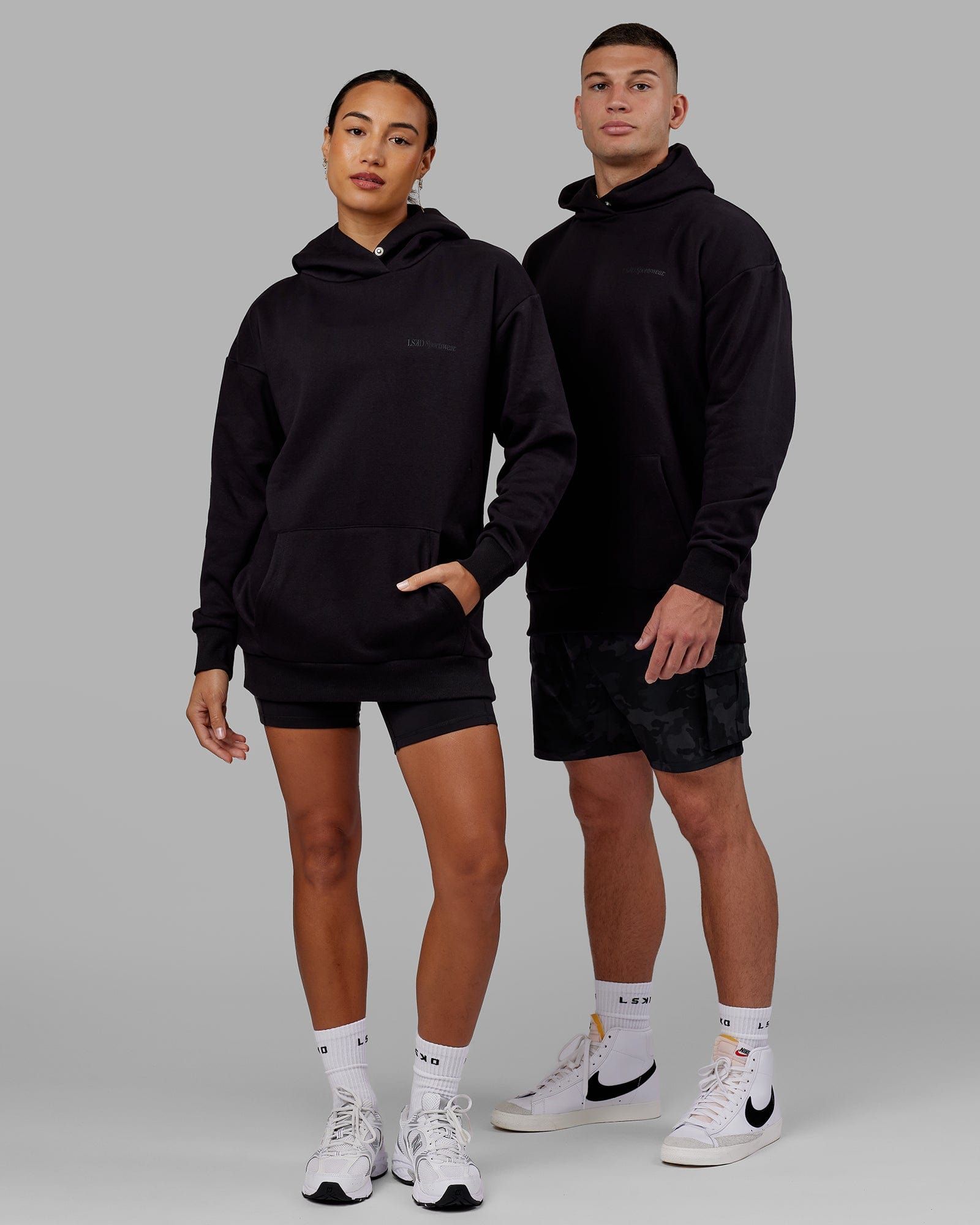 Unisex Motion Hoodie Oversize - Black-Black sold by LSKD product image thumbnail 4
