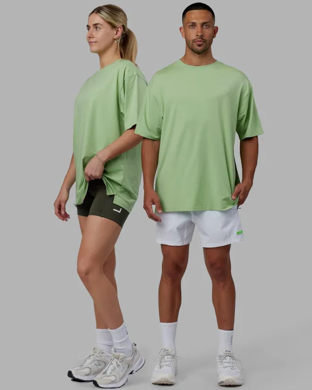 Unisex Deluxe PimaFLX Tee Oversize - Green Fig sold by LSKD