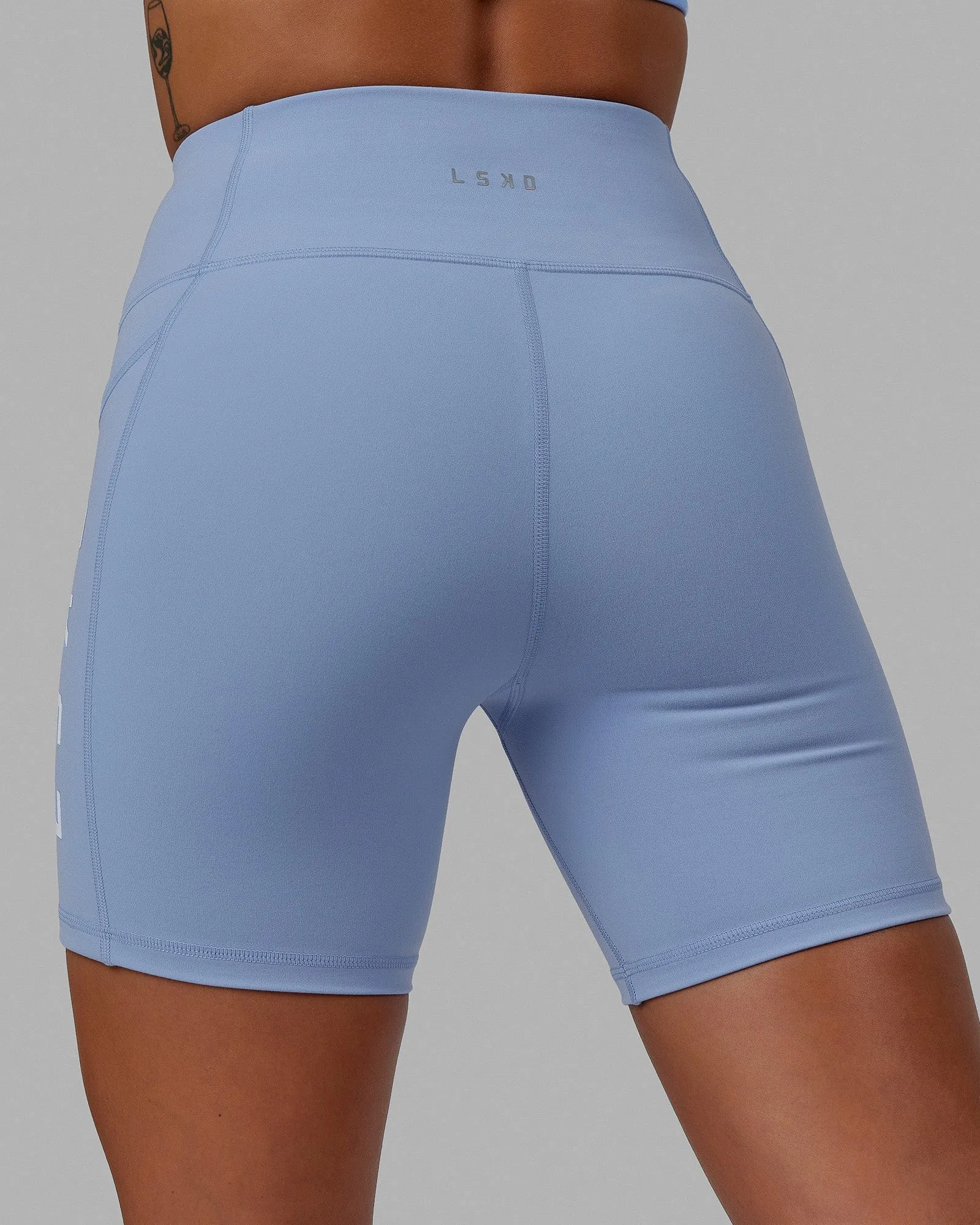 Rep Mid Short Tights - Arctic Blue-White sold by LSKD product image thumbnail 4