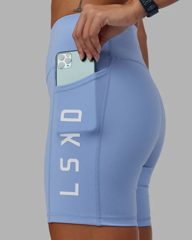 Rep Mid Short Tights - Arctic Blue-White sold by LSKD