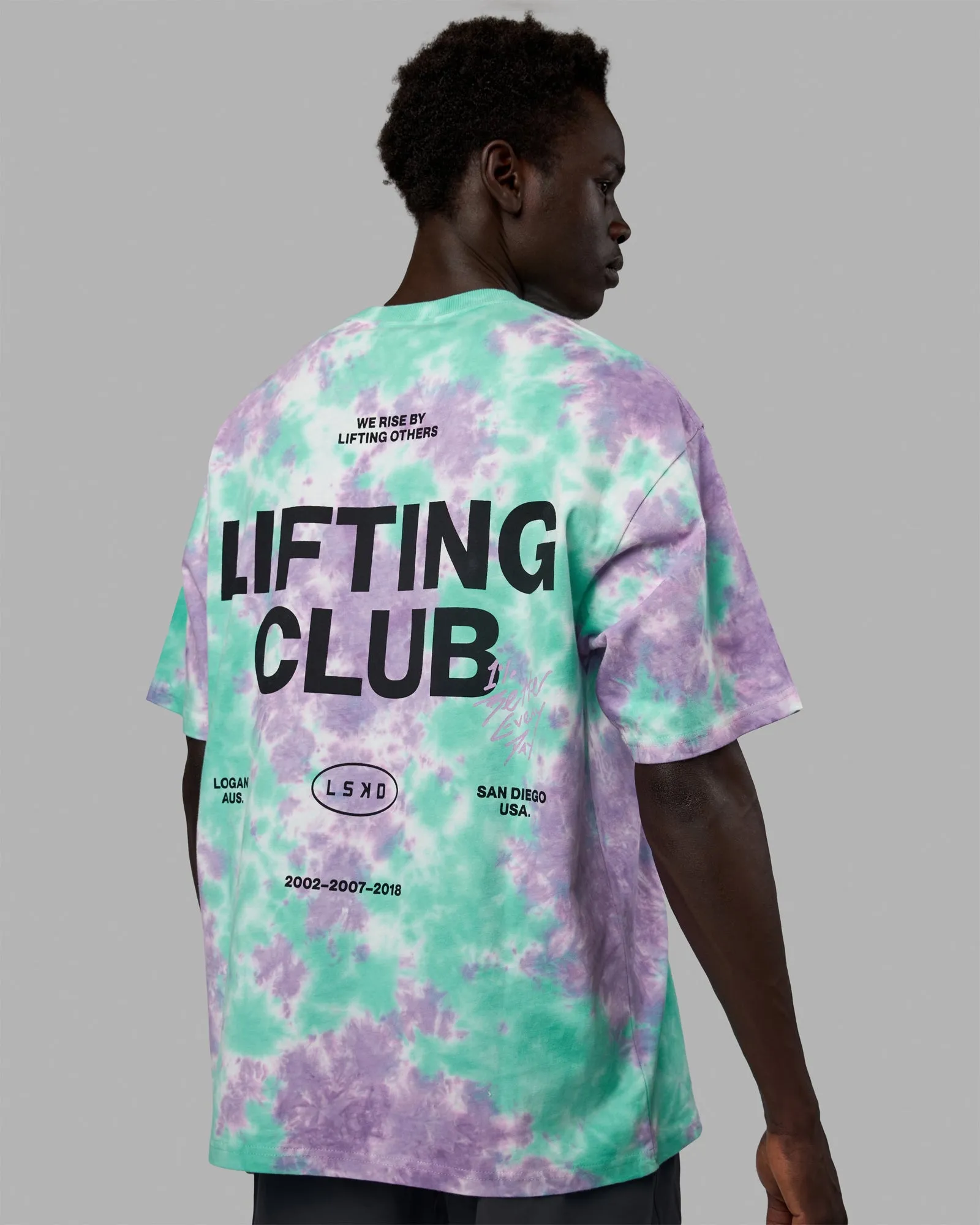 Unisex Lifting Club Heavyweight Tee Oversize - Cockatoo-Tie Dye sold by LSKD product image thumbnail 4