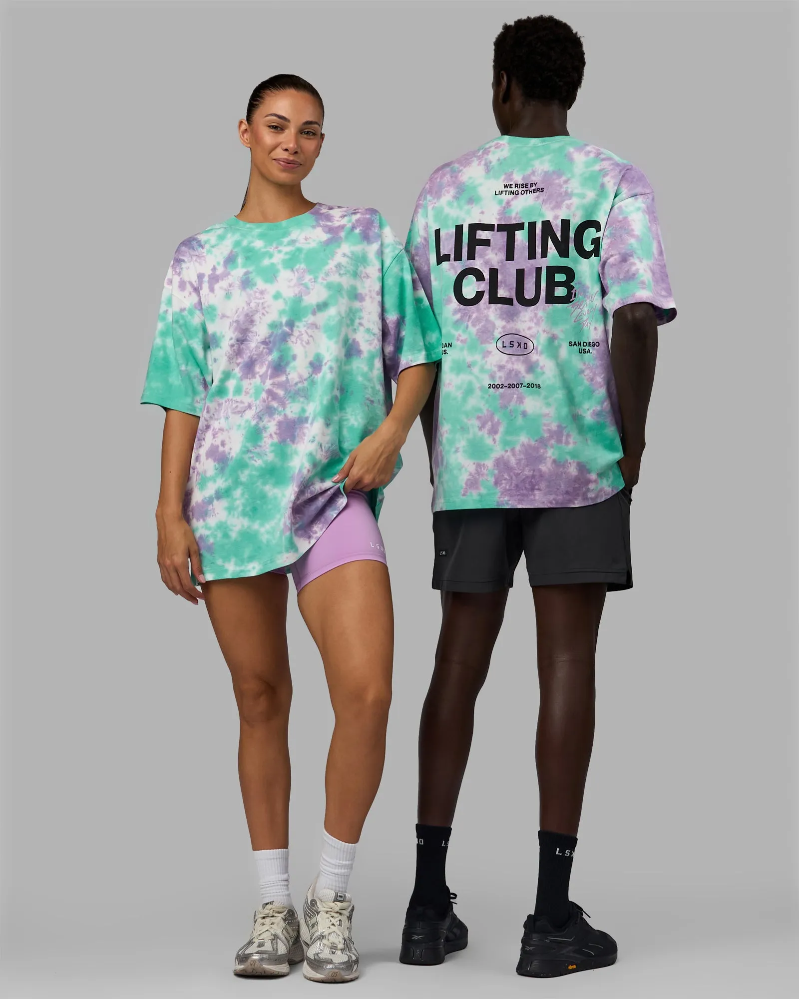 Unisex Lifting Club Heavyweight Tee Oversize - Cockatoo-Tie Dye sold by LSKD