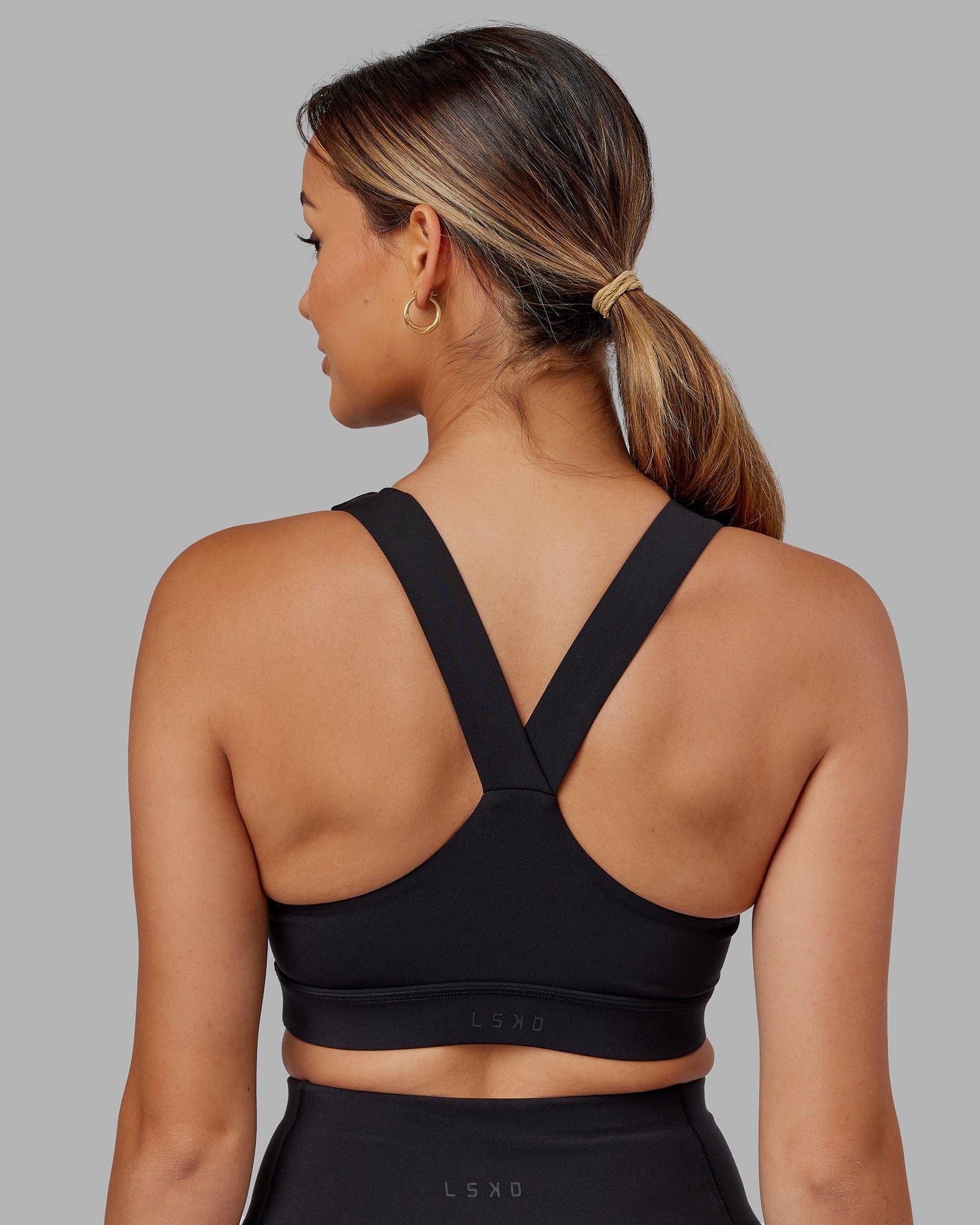 Rep Sports Bra - Black-Boysenberry sold by LSKD product image thumbnail 2