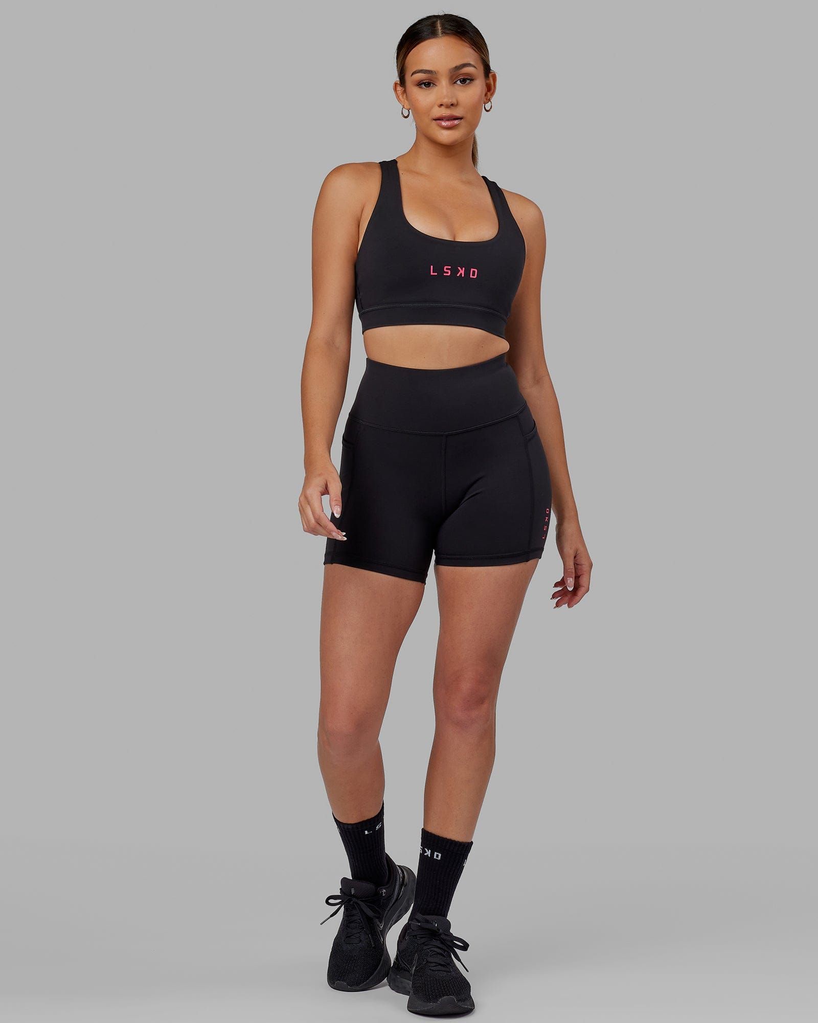 Rep Sports Bra - Black-Boysenberry sold by LSKD product image thumbnail 3