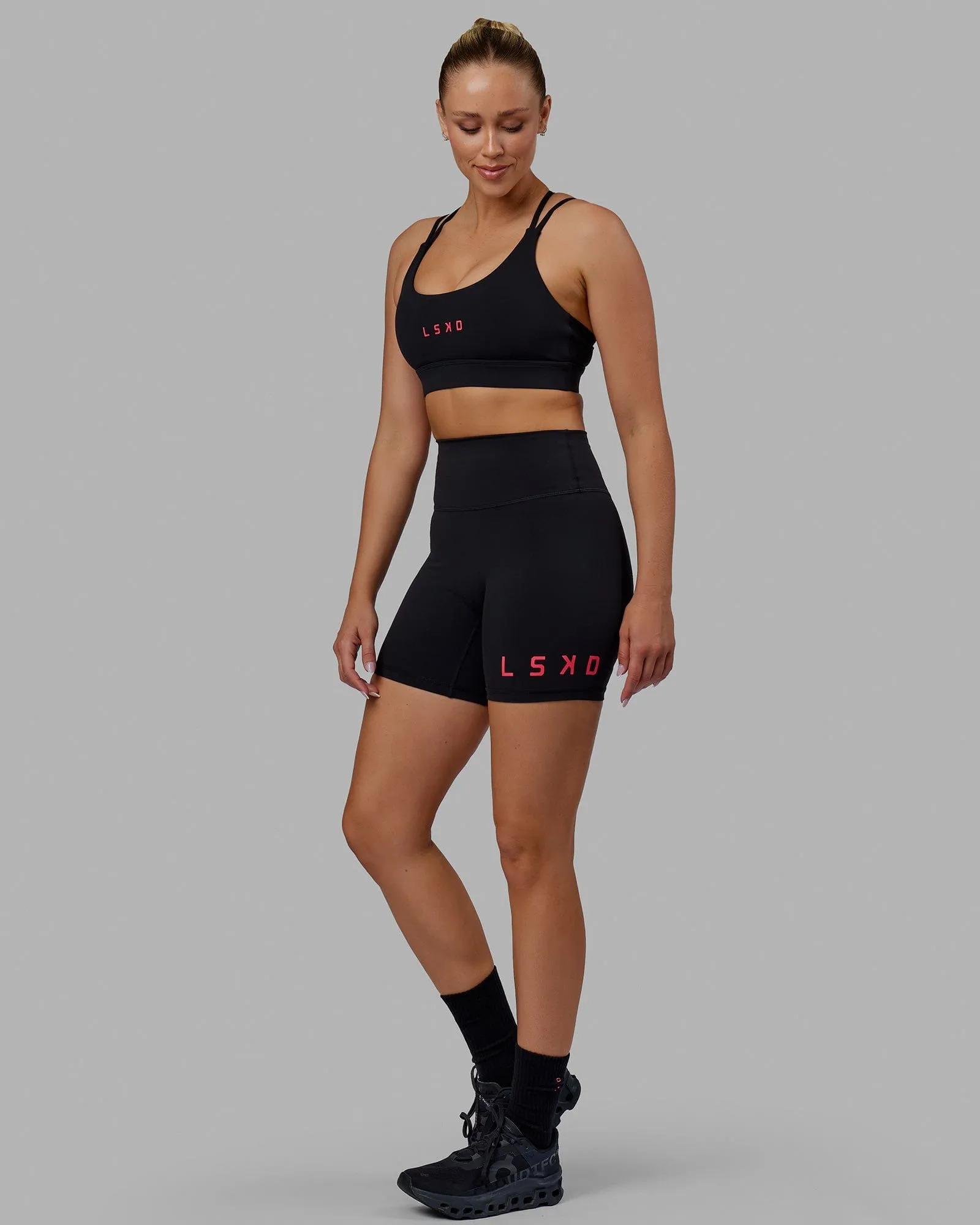 Bridge Sports Bra - Black-Raspberry sold by LSKD product image thumbnail 5