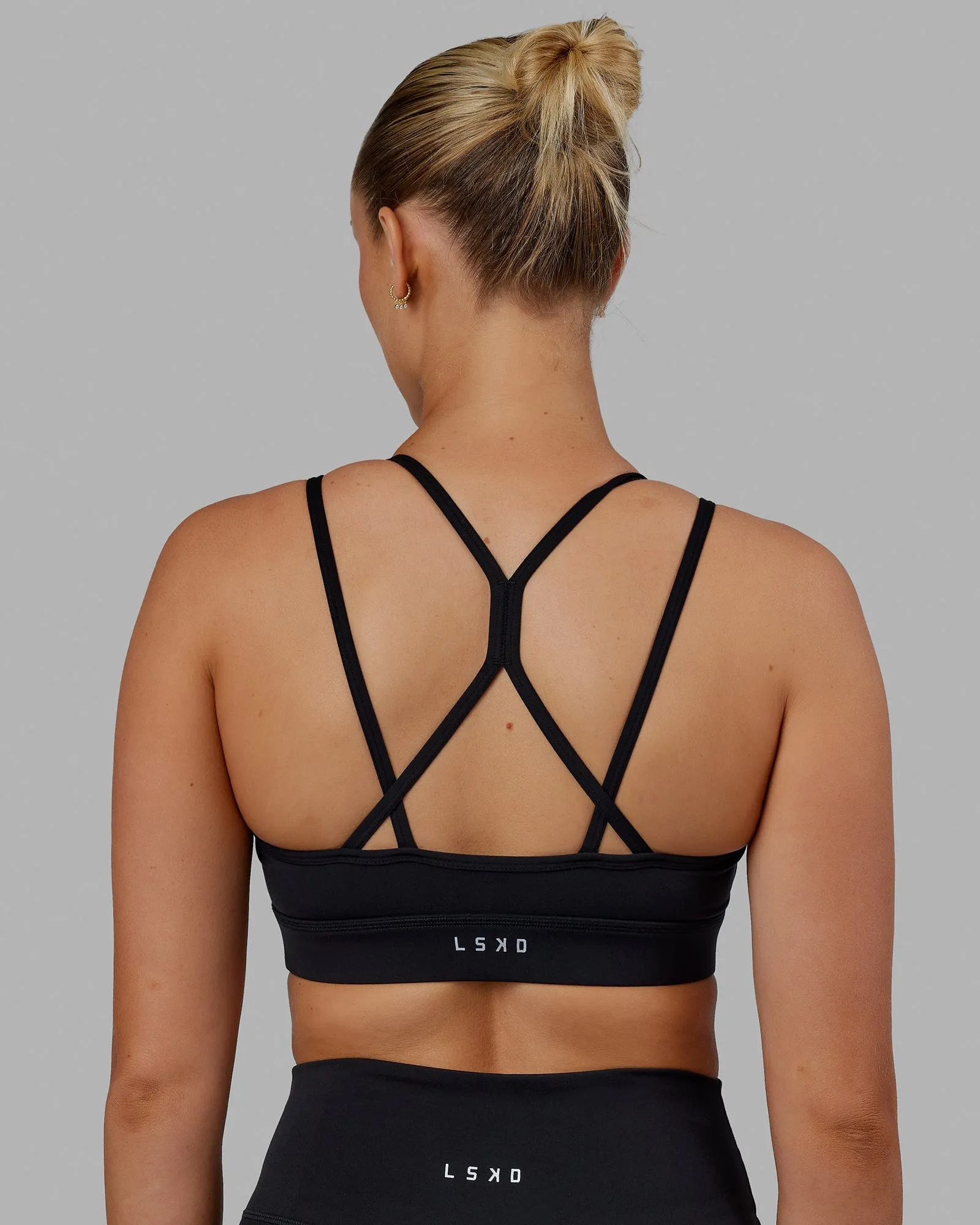 Bridge Sports Bra - Black-Raspberry sold by LSKD product image thumbnail 2
