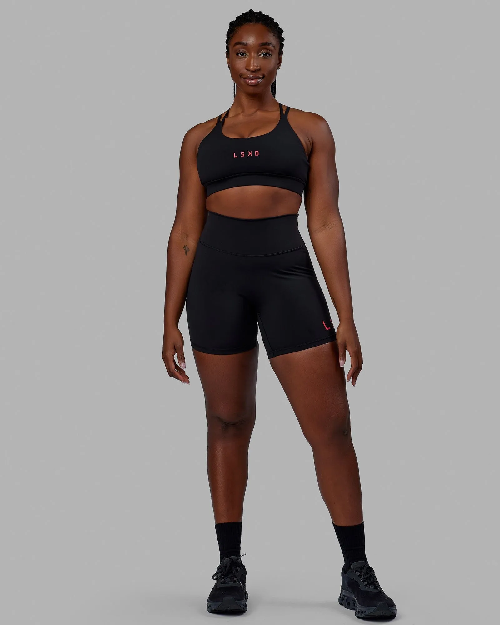 Bridge Sports Bra - Black-Raspberry sold by LSKD product image thumbnail 4