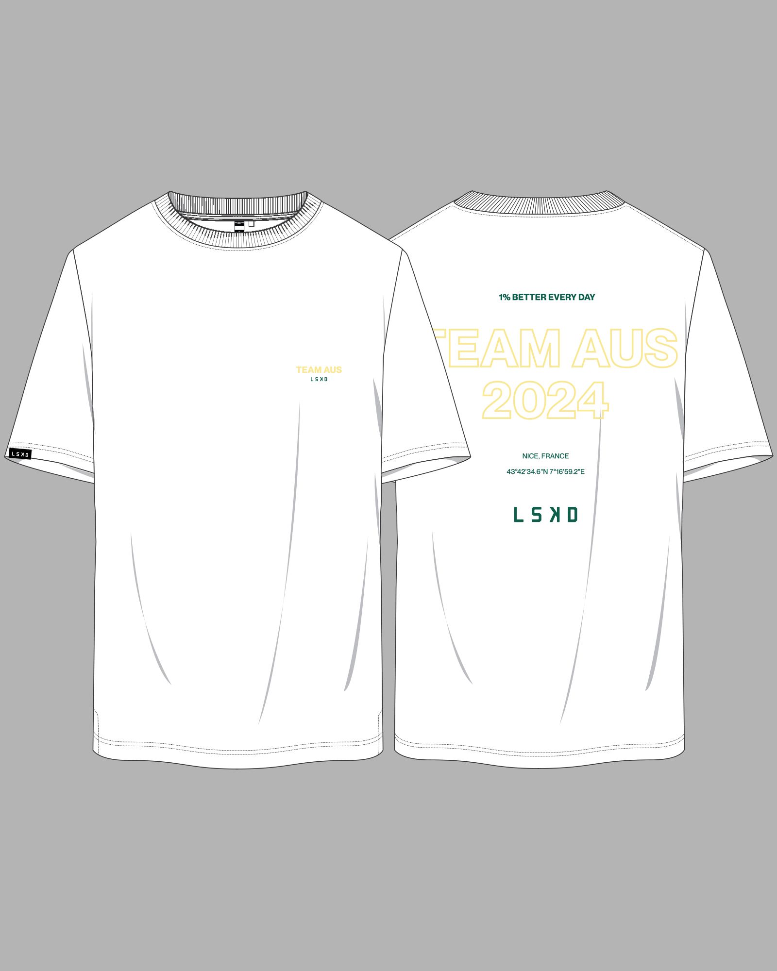 LSKD HWC24 Team AUS FLXCotton Oversize Tee - White sold by LSKD