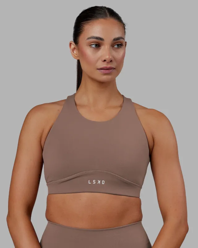 Fusion Sports Bra - Deep Taupe sold by LSKD