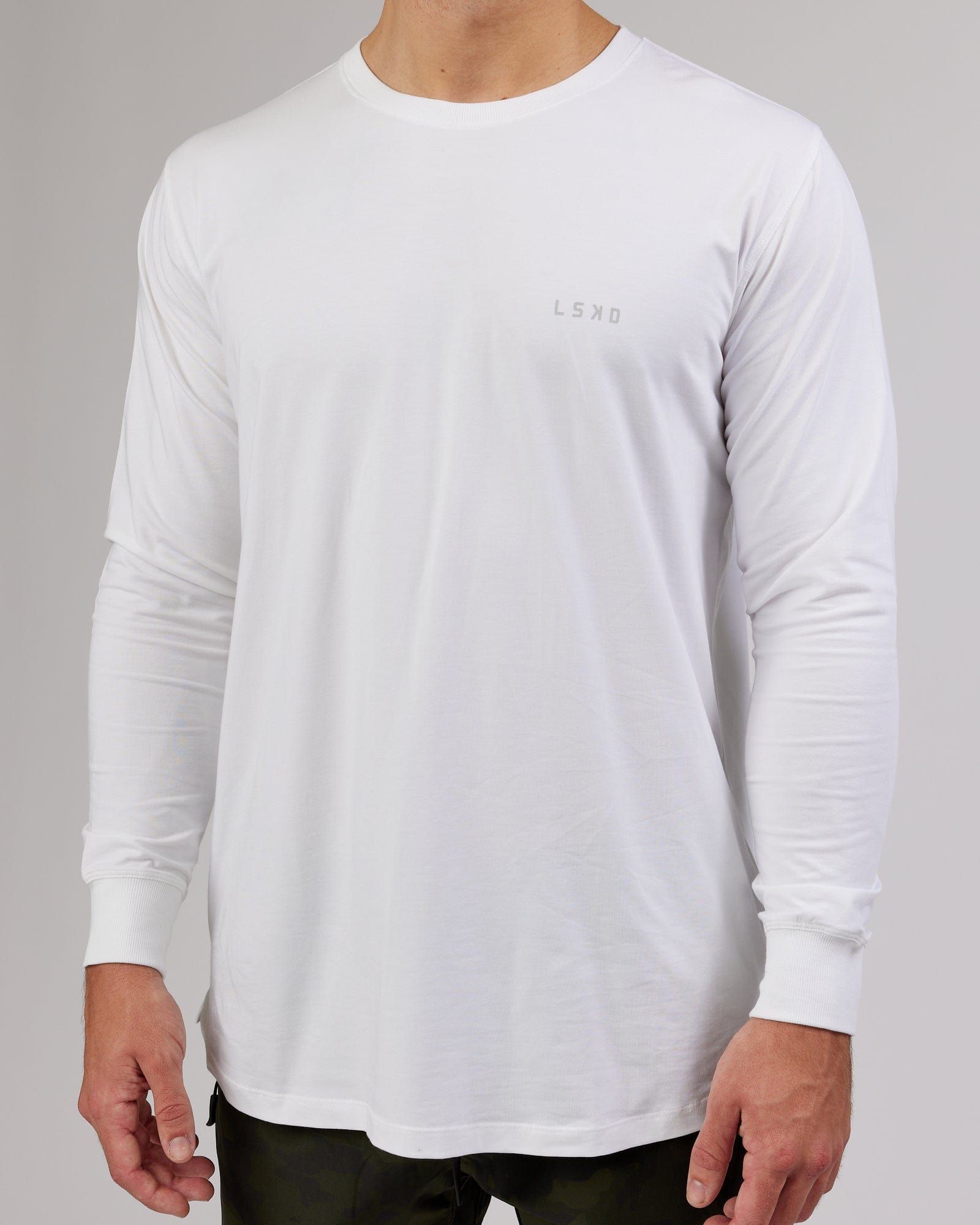 Deluxe PimaFLX LS Tee - White sold by LSKD product image thumbnail 5
