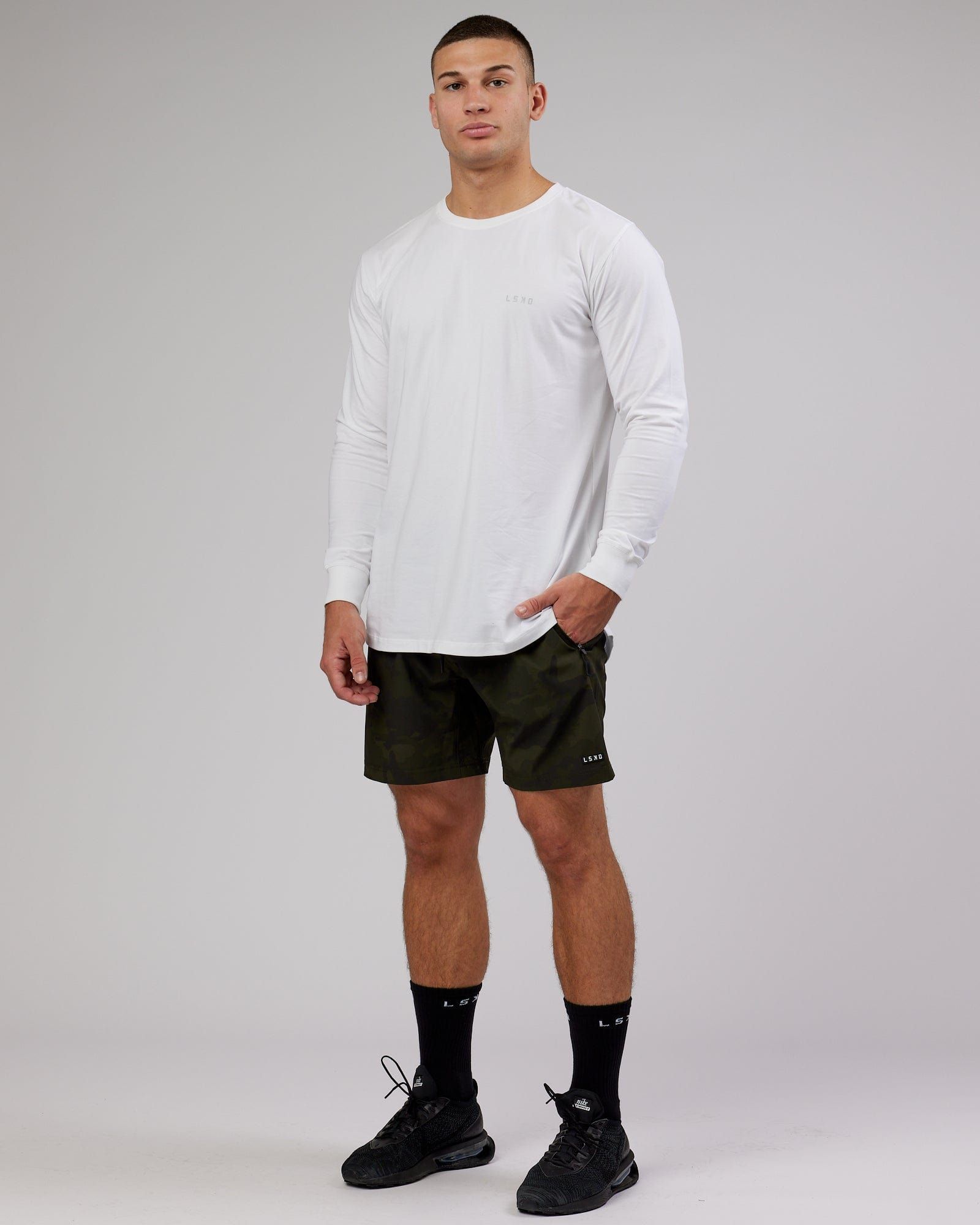 Deluxe PimaFLX LS Tee - White sold by LSKD product image thumbnail 3