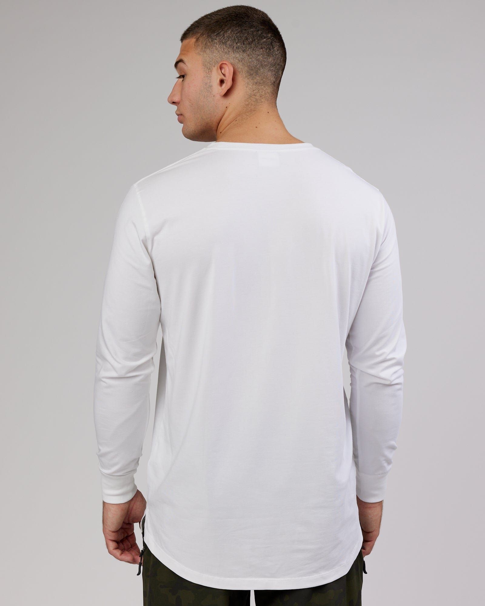 Deluxe PimaFLX LS Tee - White sold by LSKD product image thumbnail 4