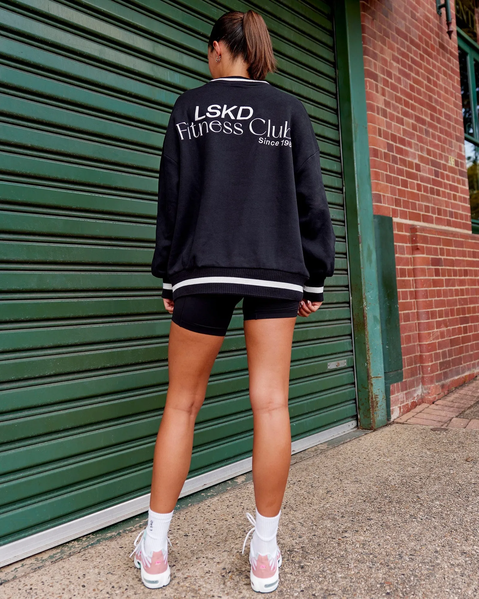 Unisex Fitness Club Sweater Oversize - Black-Off White sold by LSKD product image thumbnail 2