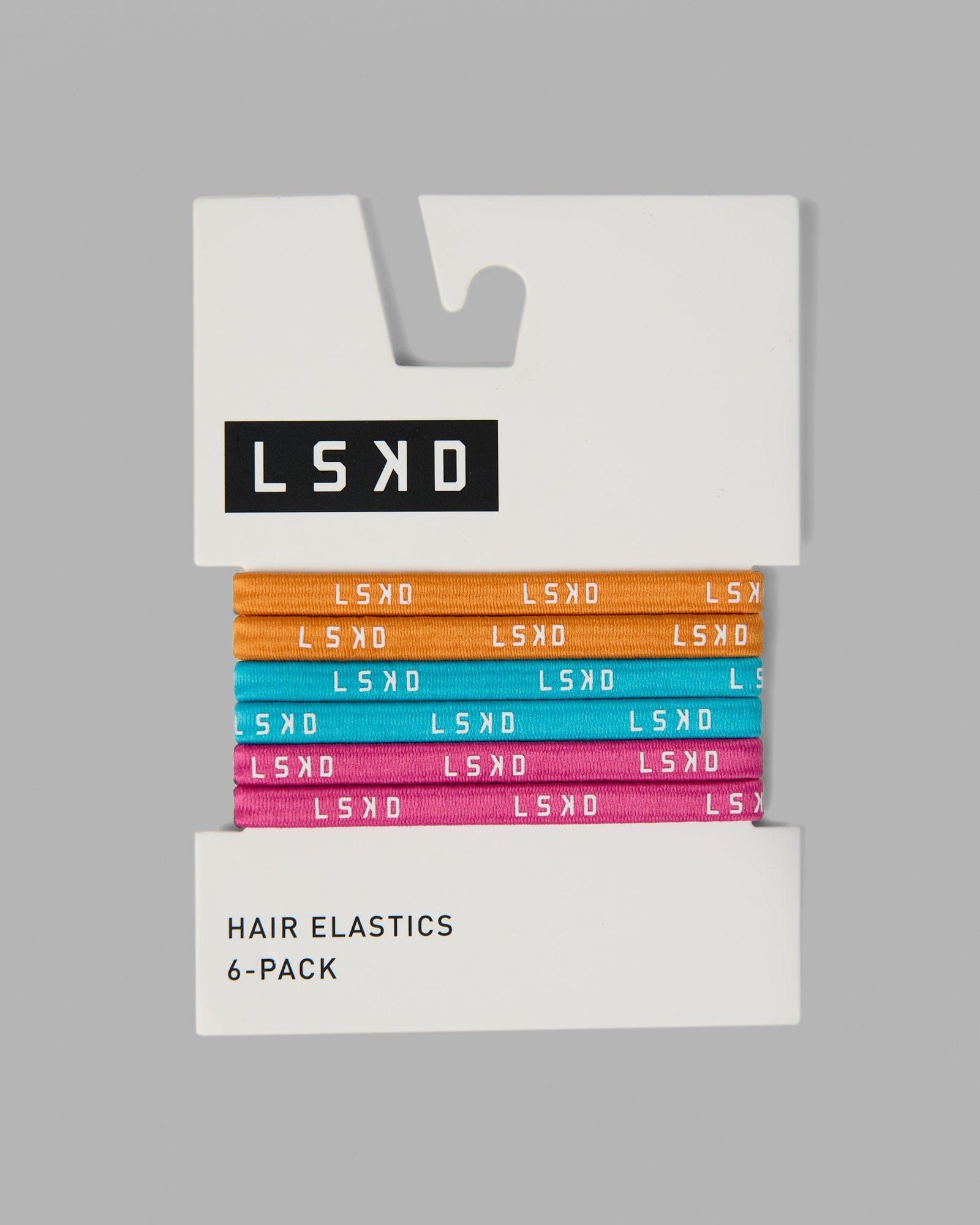 Miami24 Hair Elastics 6 Pack - Ultra Pink-Pacific Blue-Melon sold by LSKD