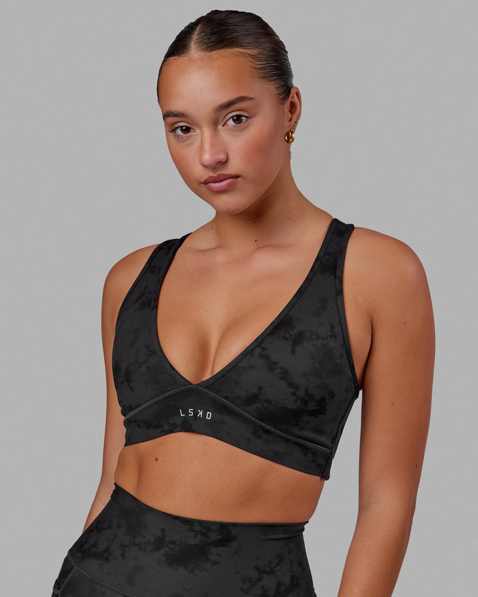 Stamina Sports Bra - Black Tie-Dye sold by LSKD
